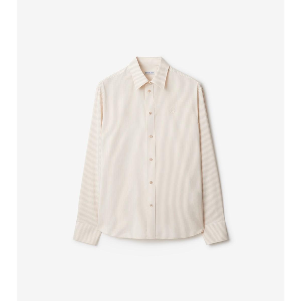 Burberry Striped Silk Shirt In Clam