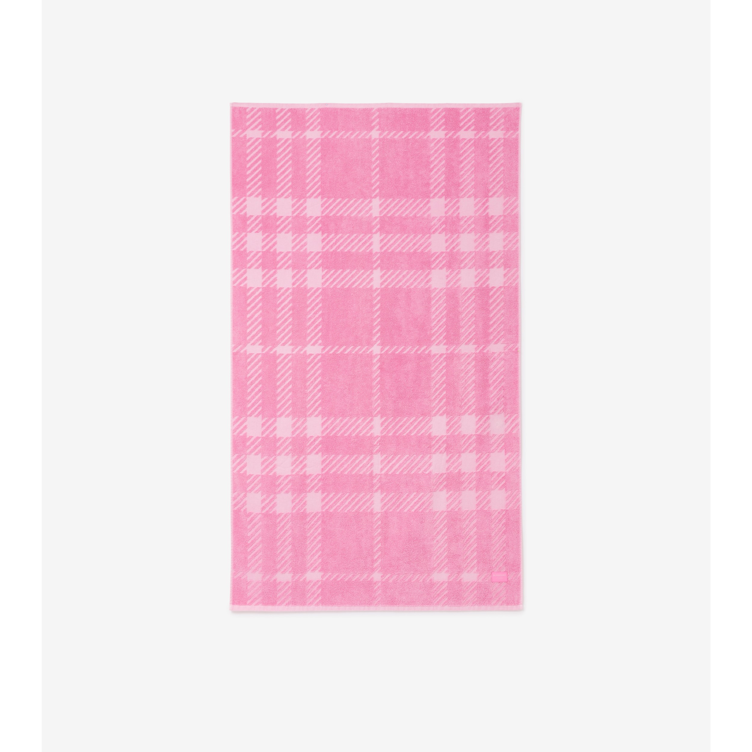 Check Cotton Jacquard Towel in Bubblegum Pink | Burberry® Official