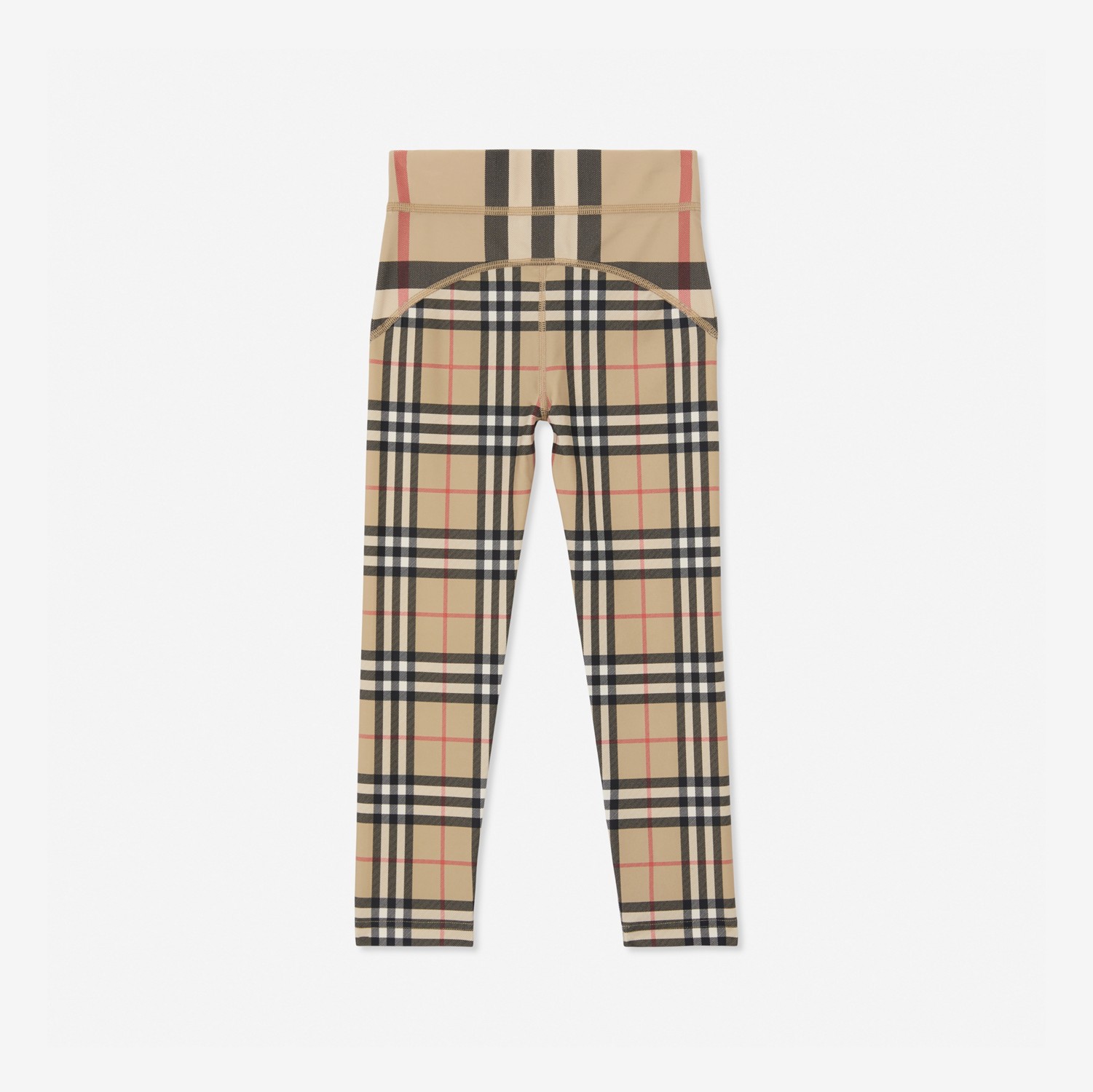 Contrast Check Stretch Jersey Leggings in Archive Beige | Burberry® Official