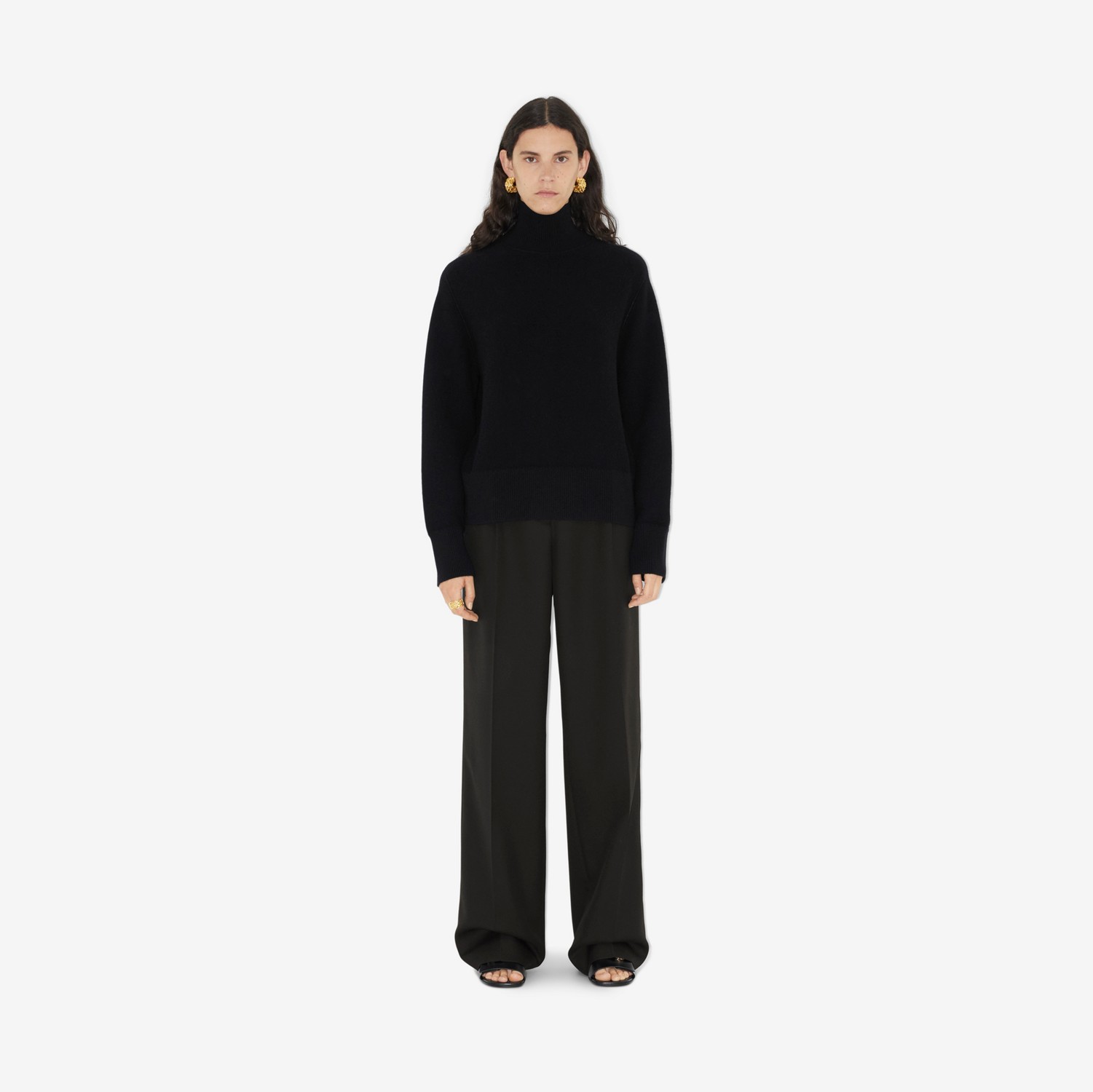 Pull en laine et cachemire EKD (Noir) - Femme | Site officiel Burberry®