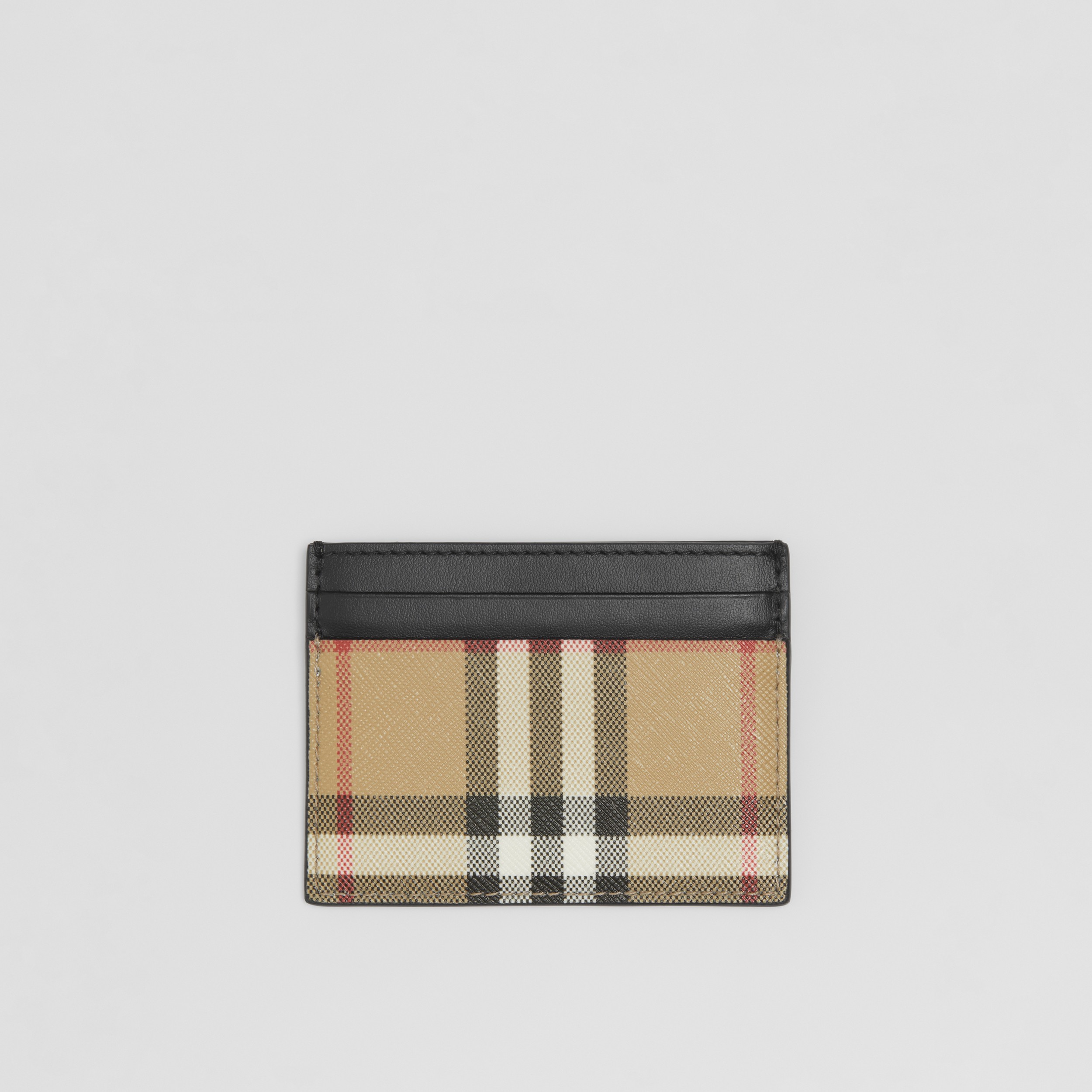 Vintage Check and Leather Card Case in Archive Beige/black - Women | Burberry® Official - 1