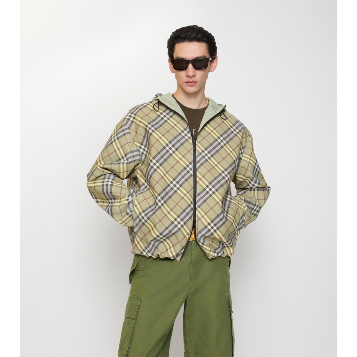  Check Reversible Hooded Jacket