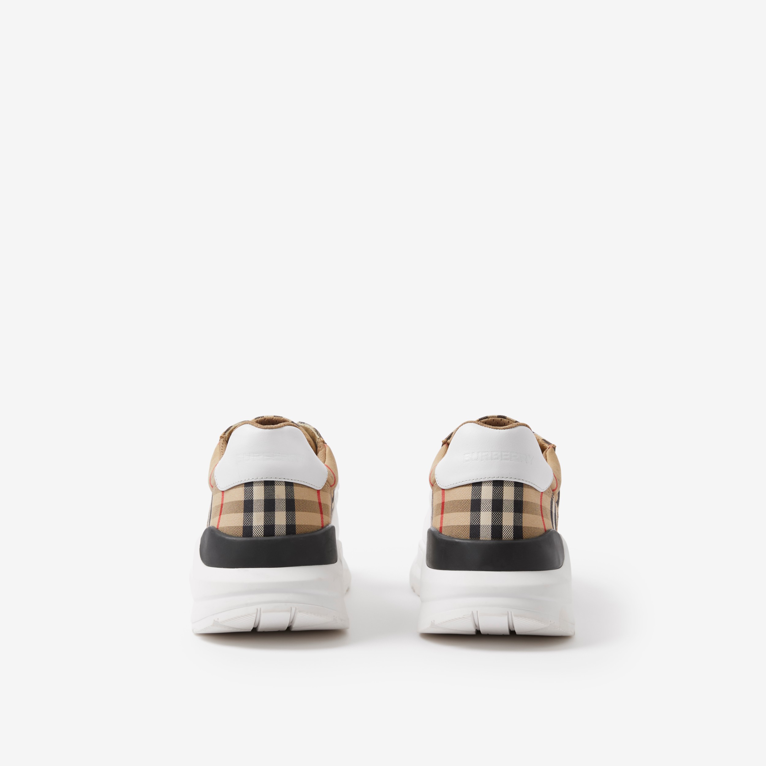 burberry suede detail monogram stripe sneakers