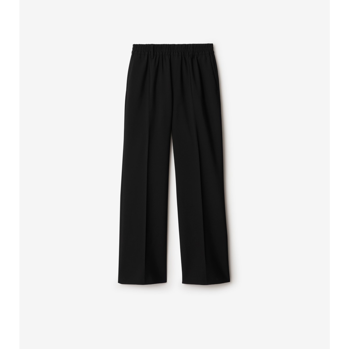 Shop Burberry Wool Trousers In Black