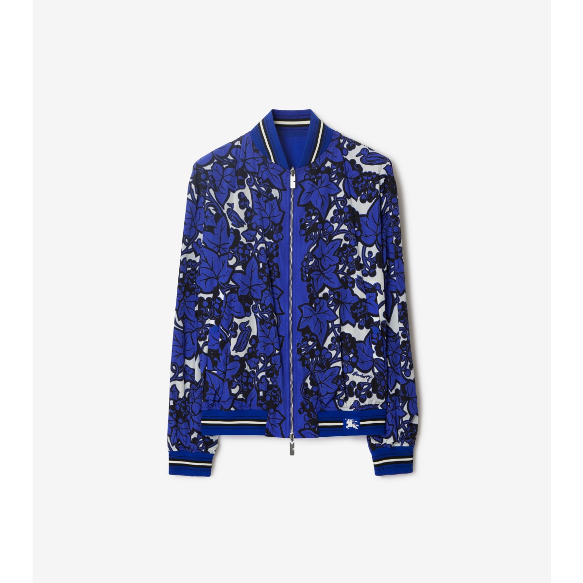 Burberry Reversible Botanical-print Bomber Jacket In Knight