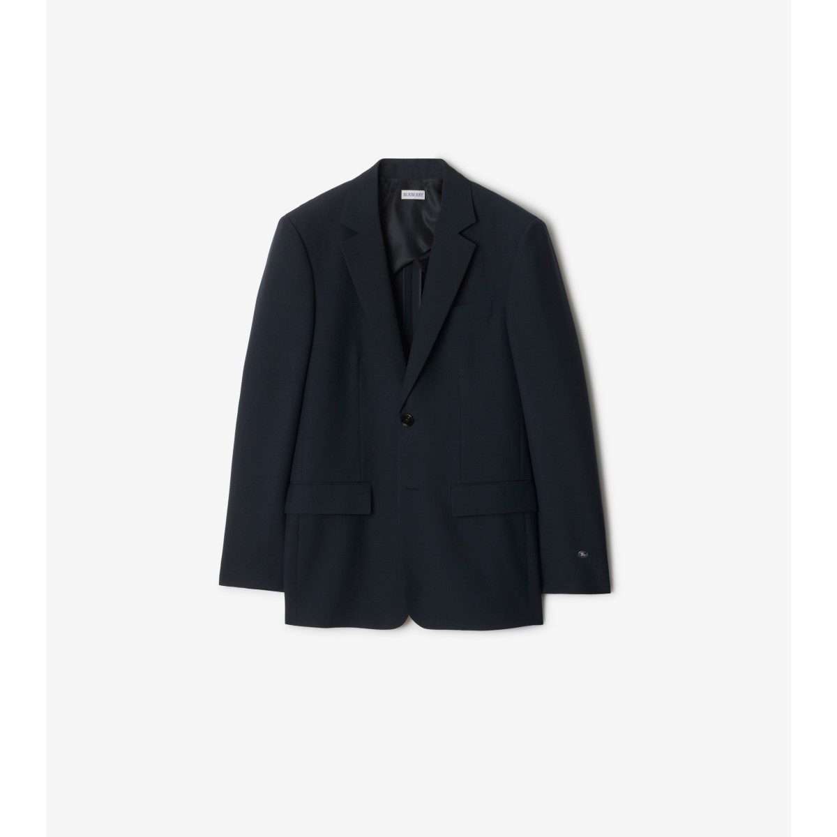 Burberry Tailored Wool Mohair Jacket For Men In Navy