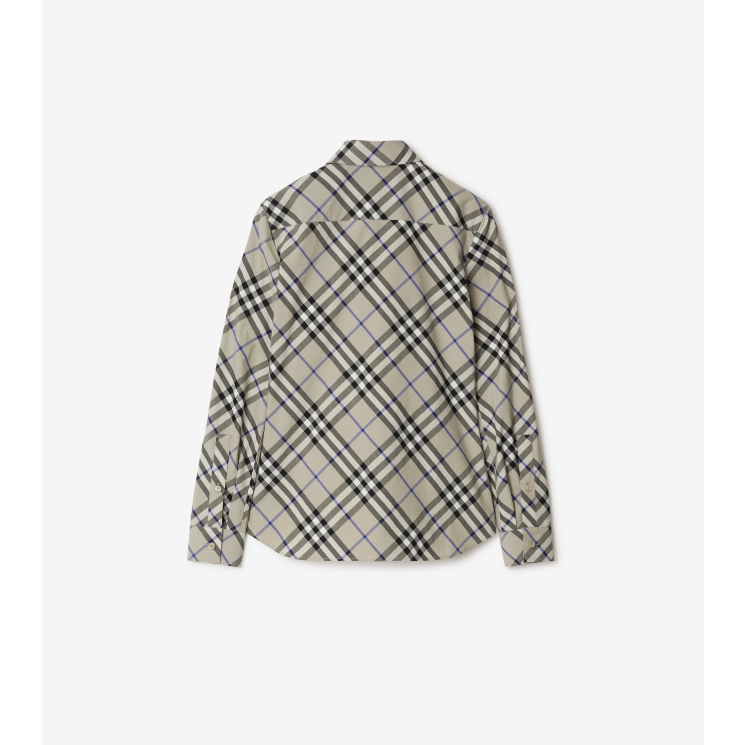 Slim Fit Check Cotton Shirt in Lichen - Women | Burberry® Official