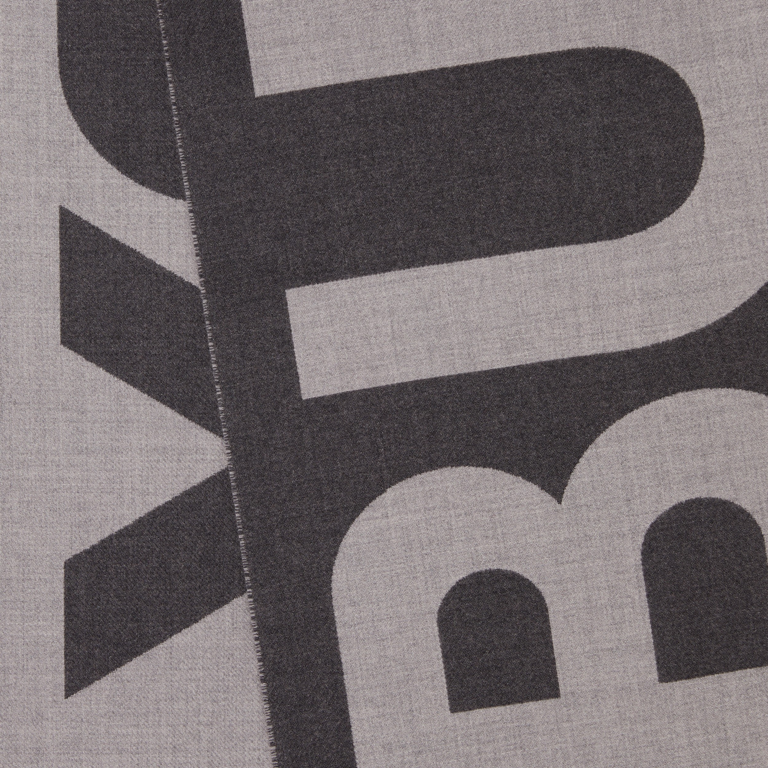 Logo Wool Jacquard Scarf in Flint Grey | Burberry® Official - 2