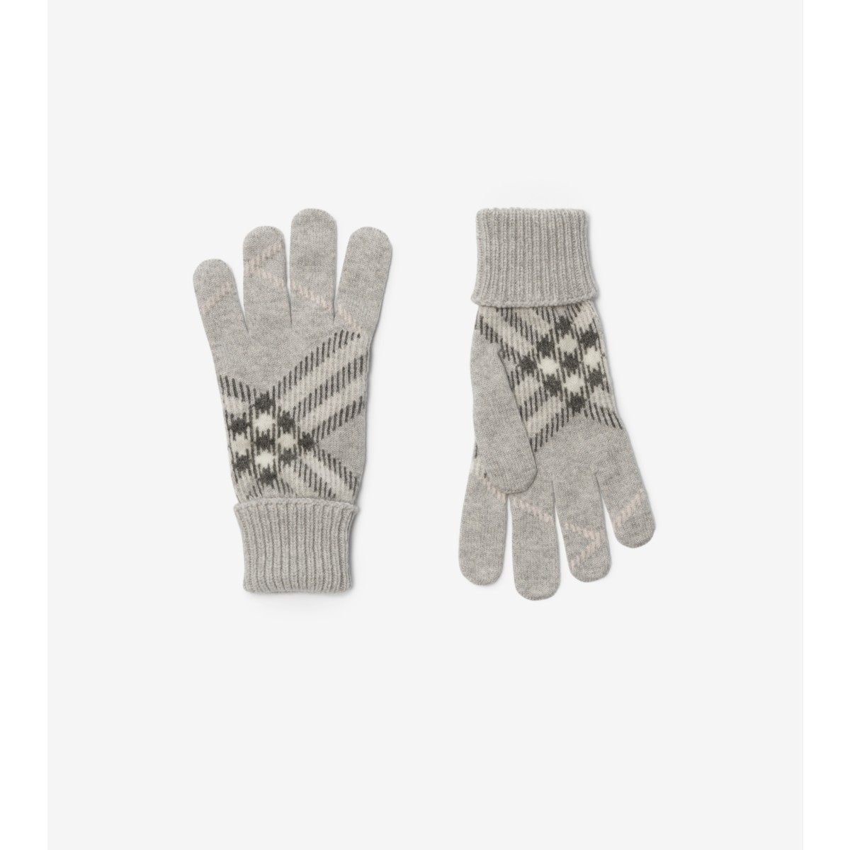  Check Cashmere Blend Gloves