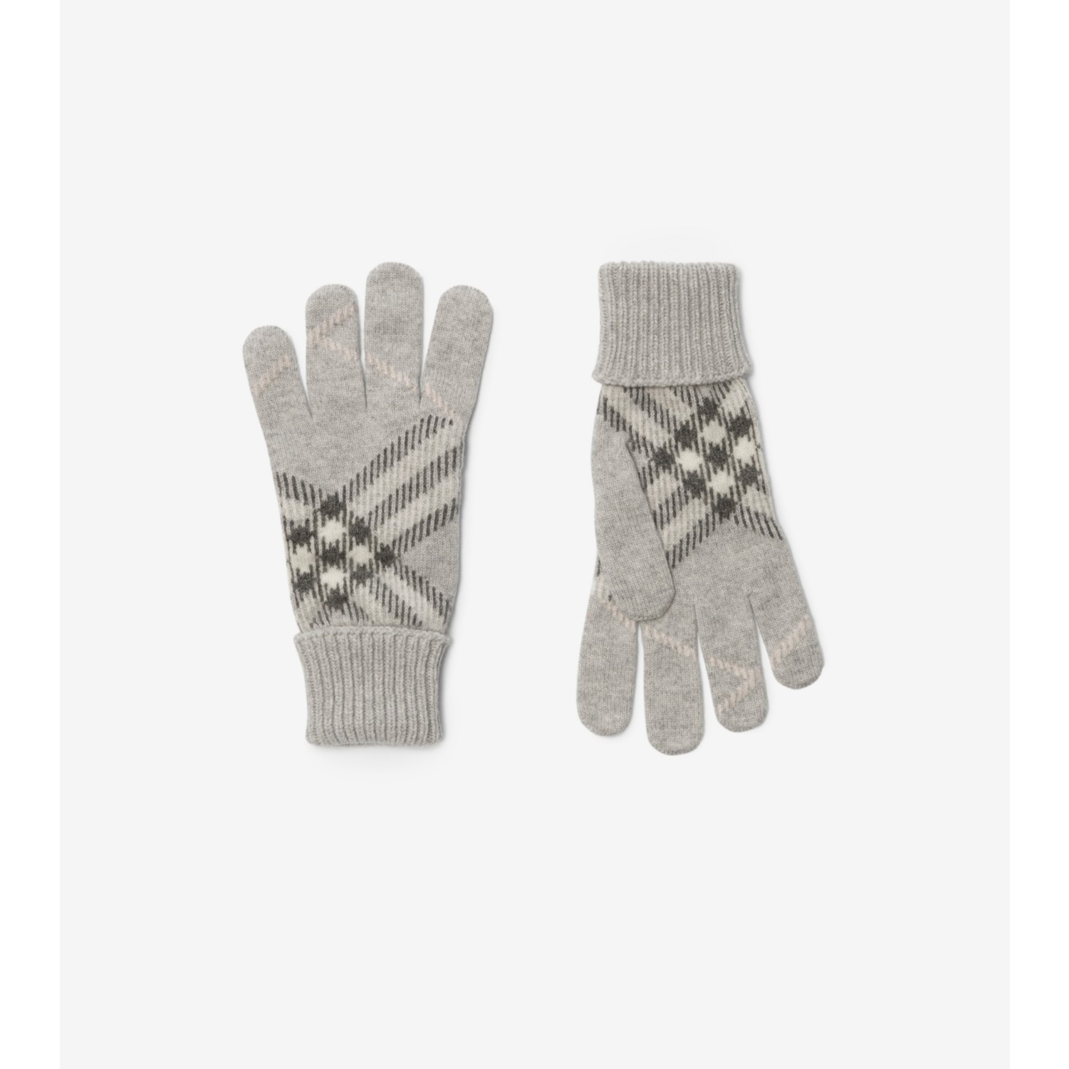 Check Cashmere Blend Gloves