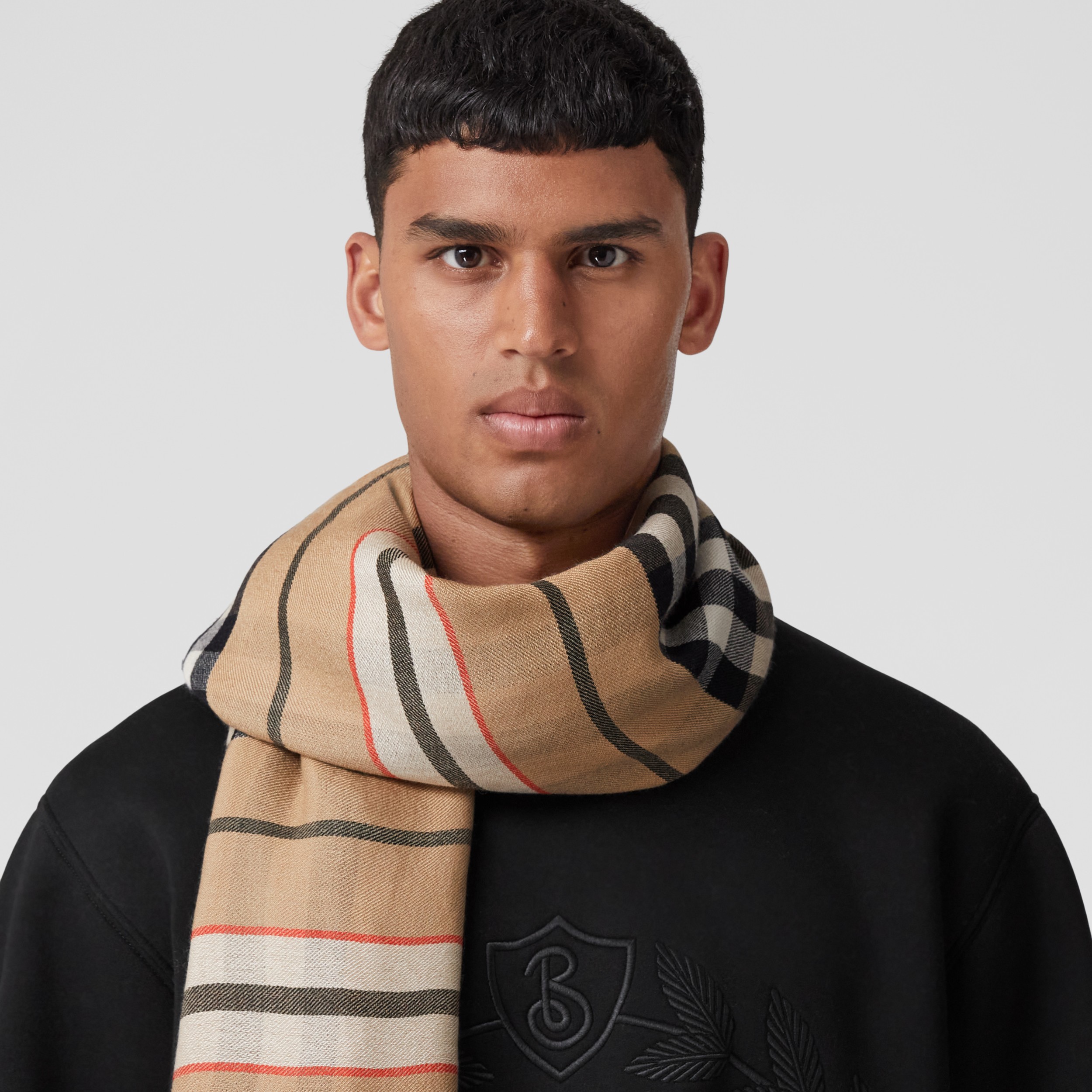 Lightweight Check Cashmere Silk Scarf in Archive Beige Burberry® Official