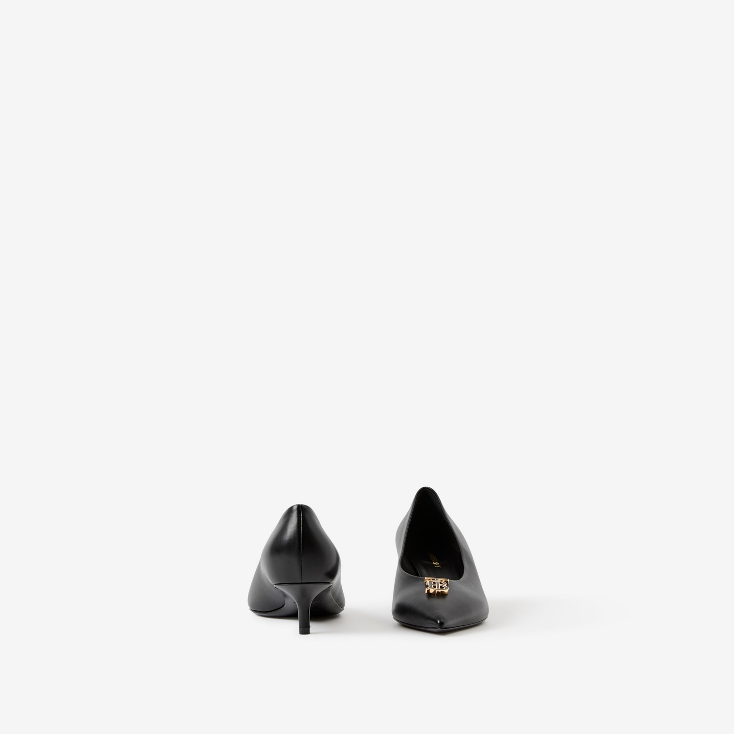 Zapatos de tacón en piel con monograma y puntera en pico (Negro) - Mujer | Burberry® oficial