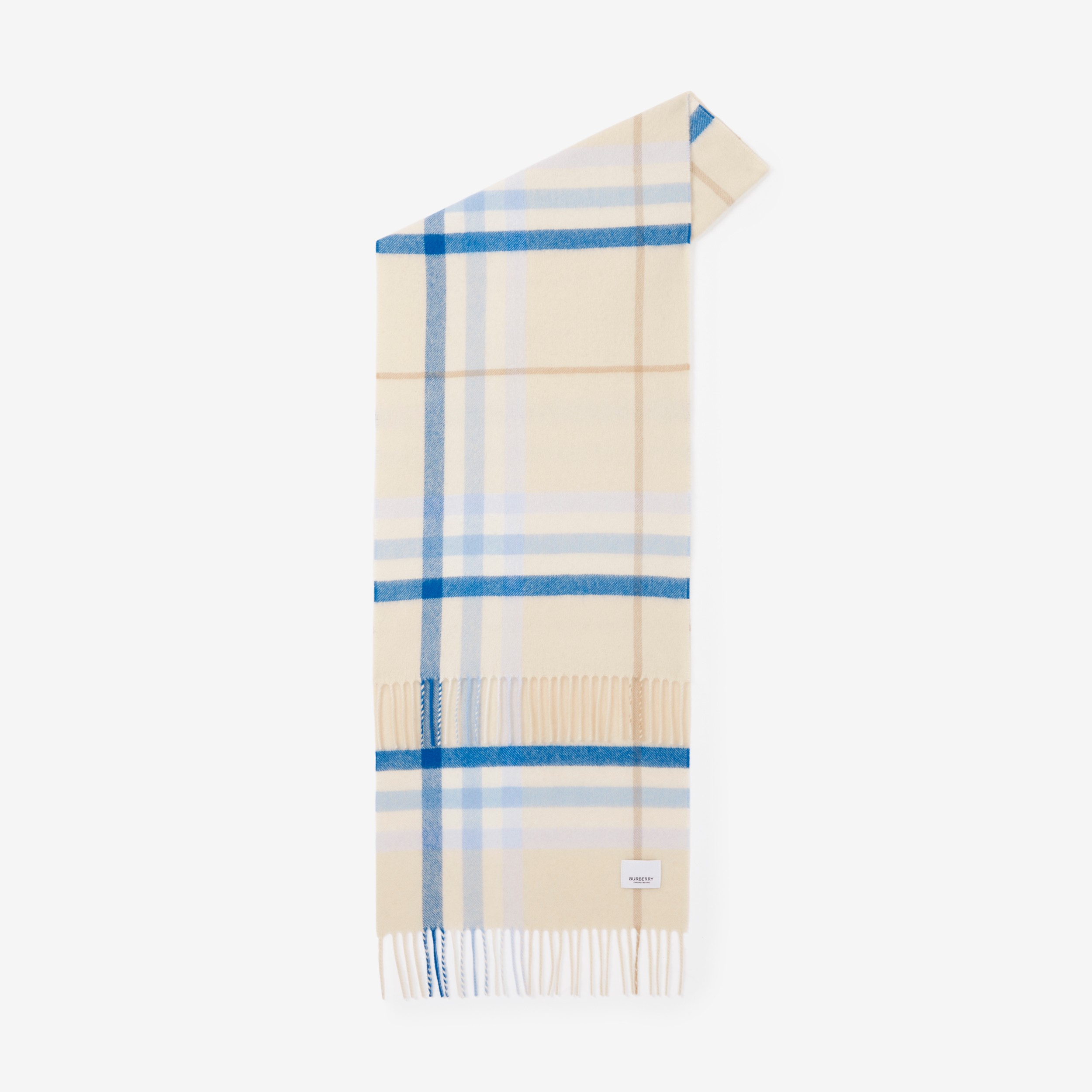 Exaggerated Check Cashmere Scarf in Tonal Blue | Burberry® Official - 2