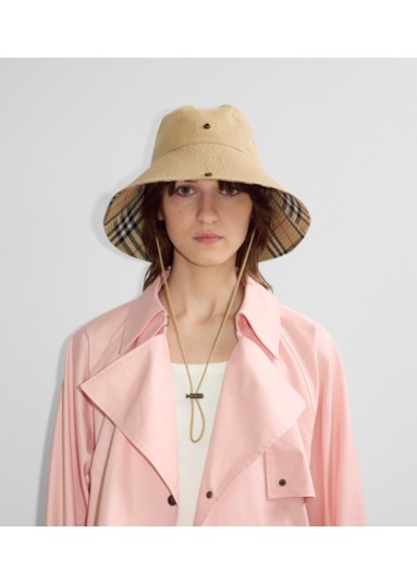 Check Brim Gabardine Hat