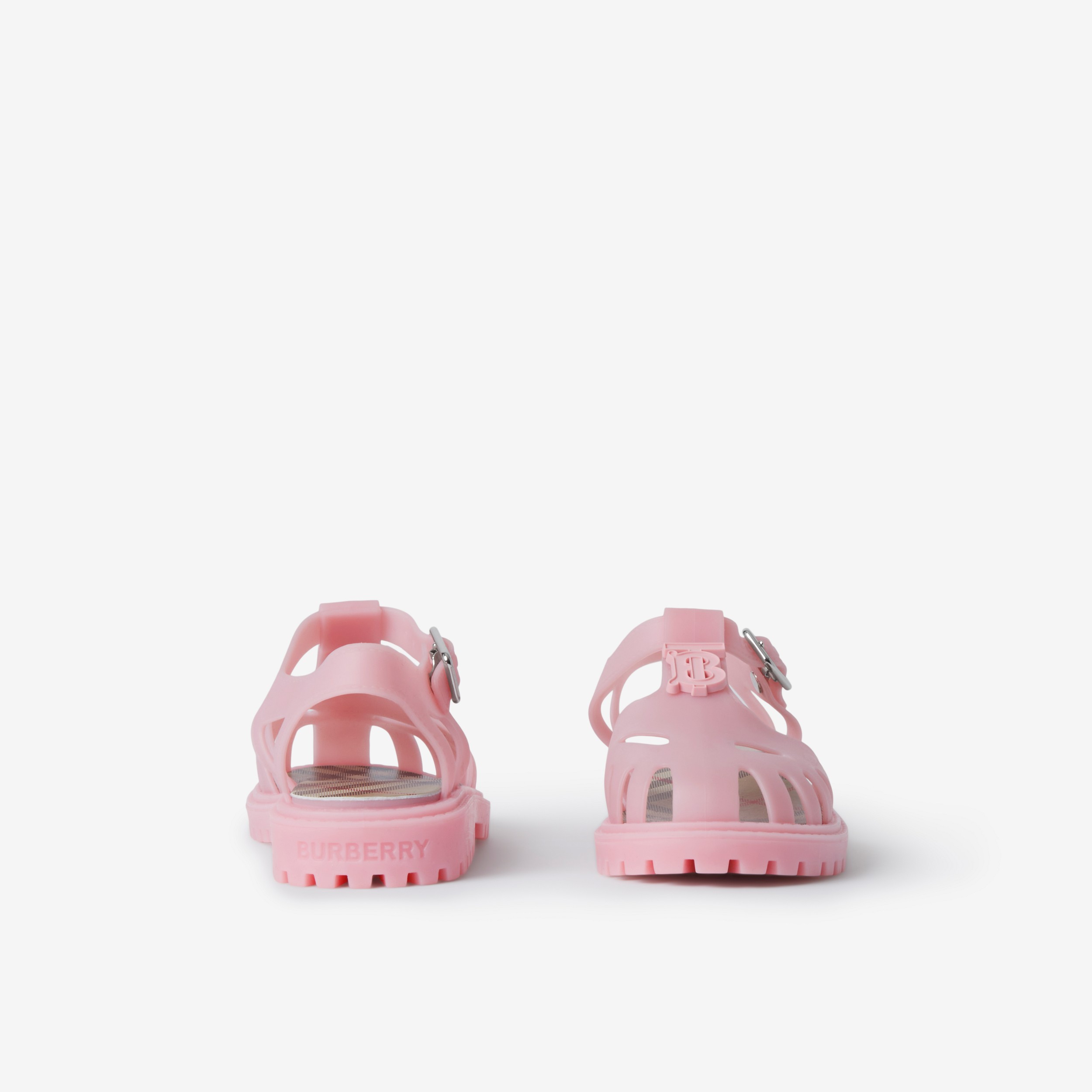 专属标识装饰橡胶凉鞋 (柔花粉色) - 儿童 | Burberry® 博柏利官网 - 4