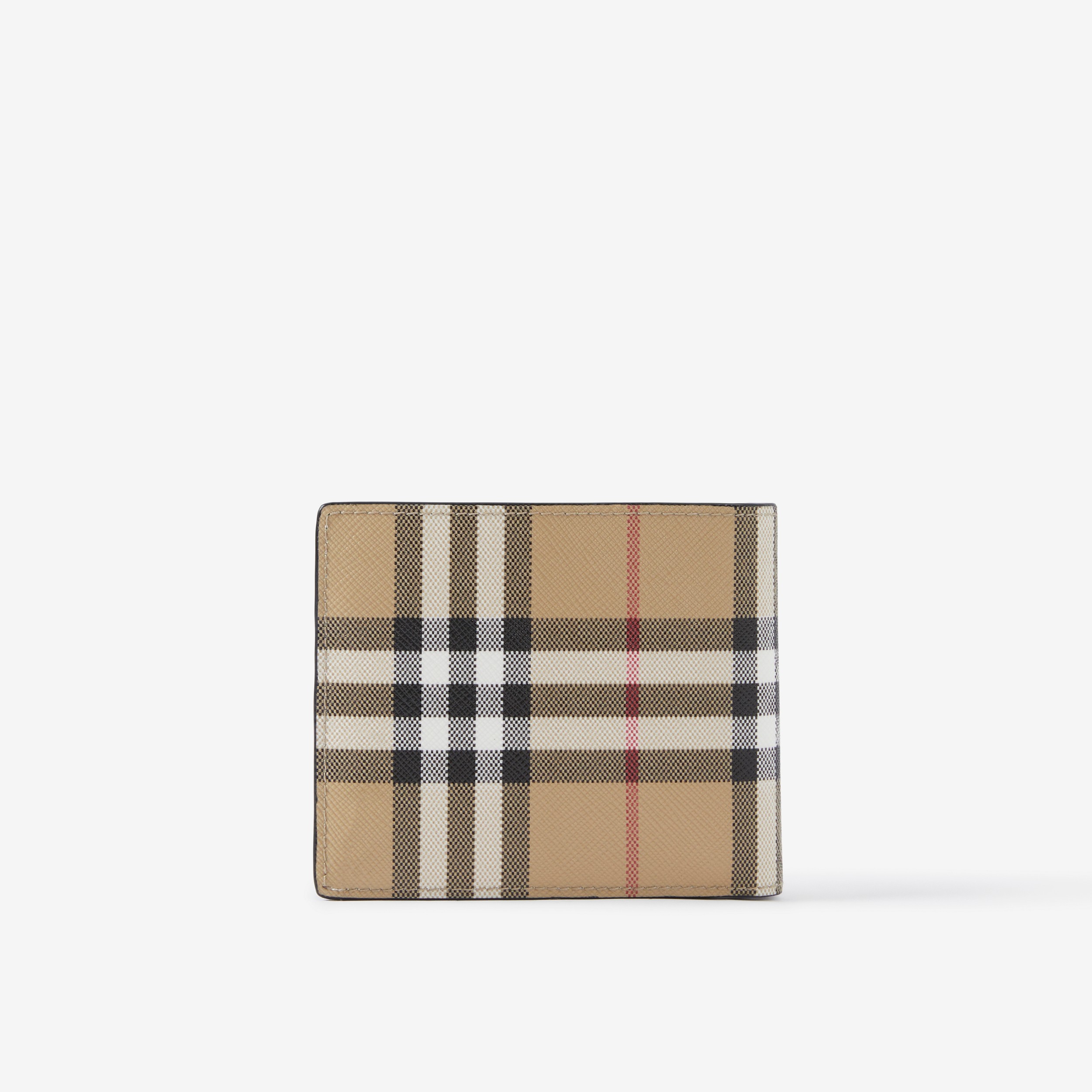 Check Bifold Wallet with ID Card Case in Archive Beige - Men | Burberry® Official - 3