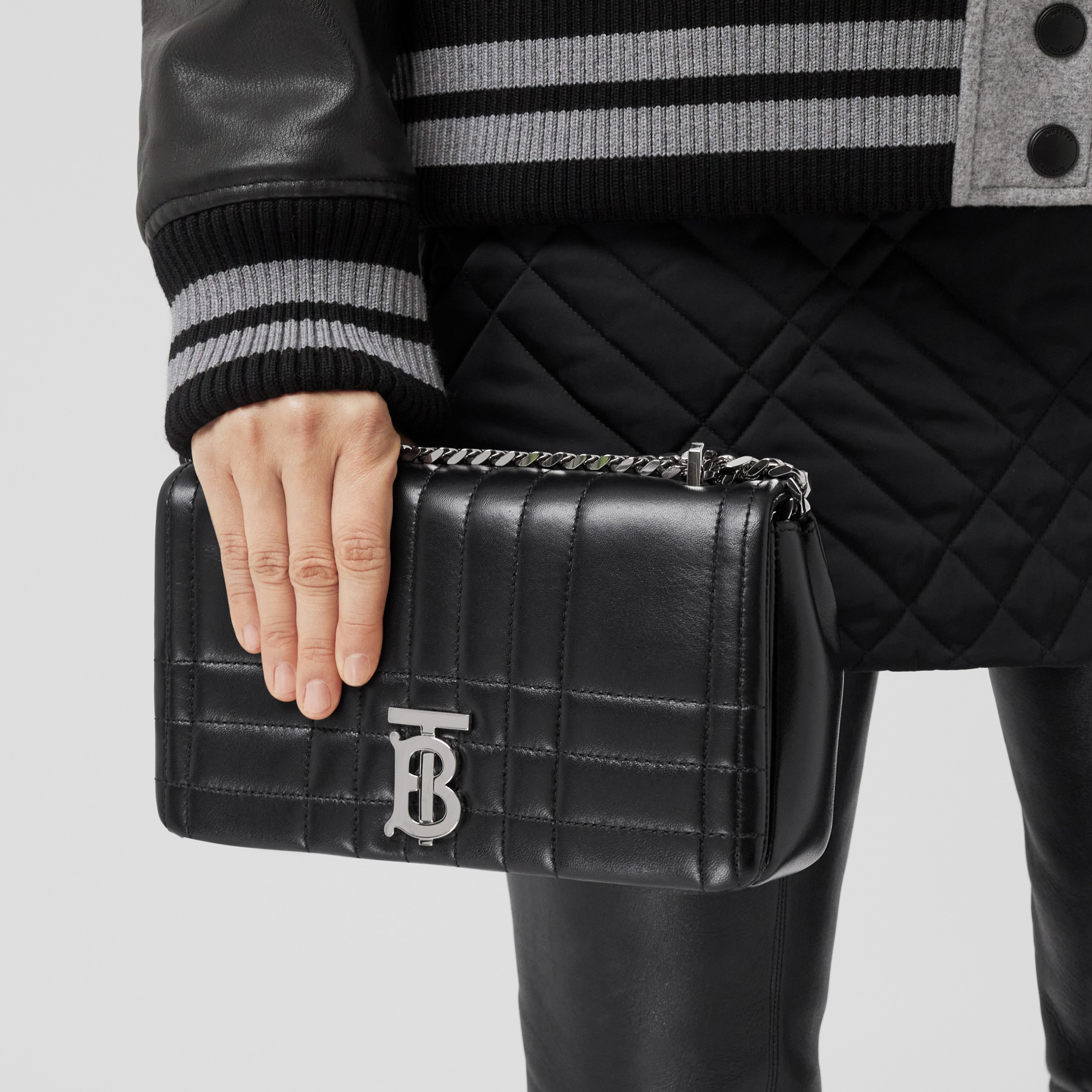 Quilted Leather Small Lola Bag in Black - Women | Burberry® Official - 3