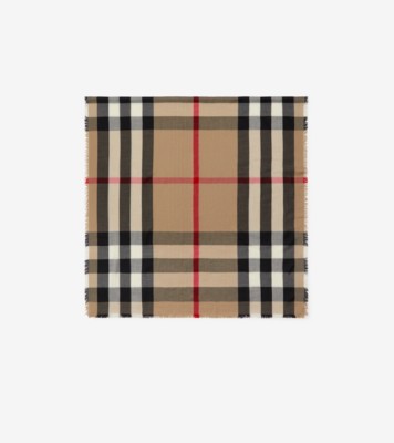 チェック カシミアスカーフ (アーカイブベージュ) | Burberry