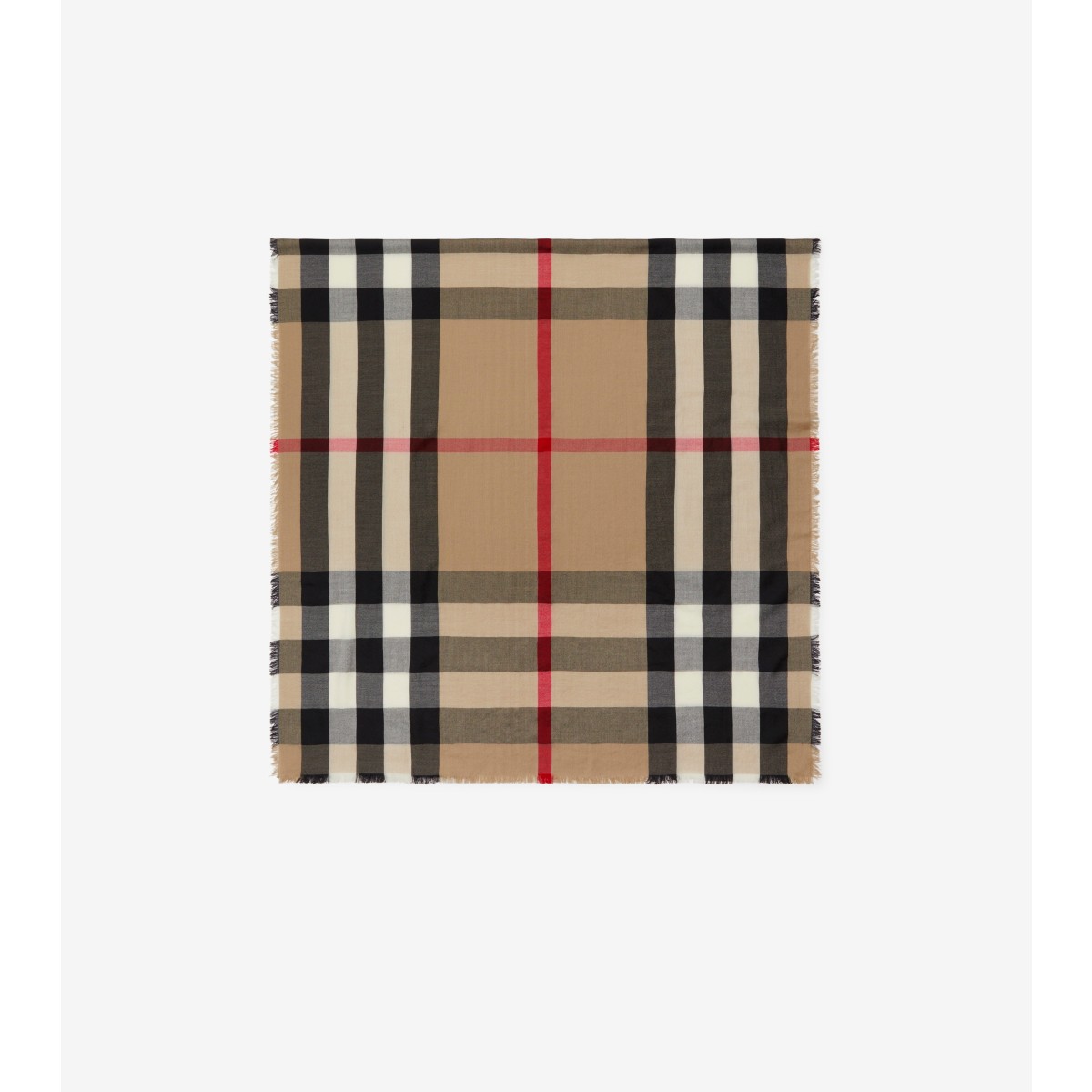 Burberry Check Cashmere Scarf In Archive Beige
