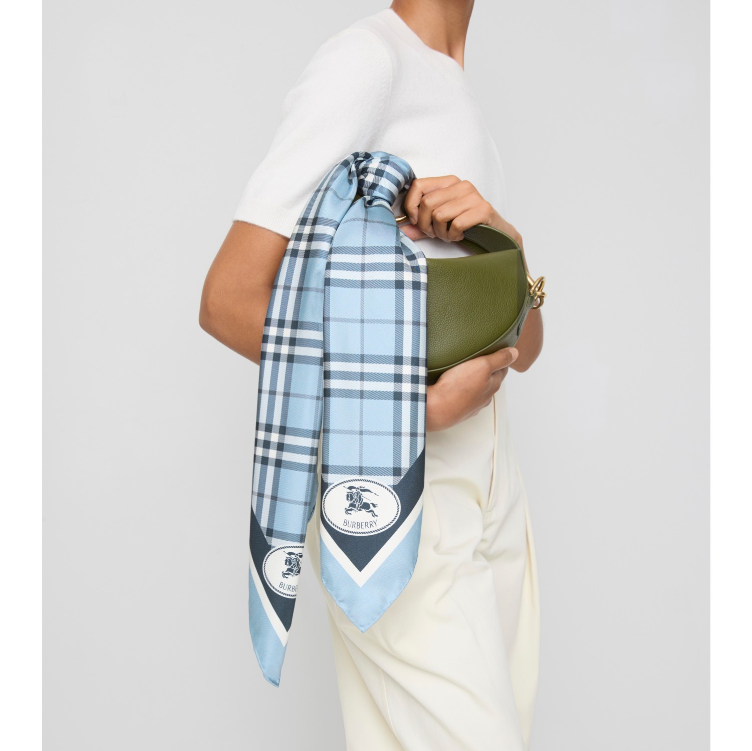 Check Silk Scarf