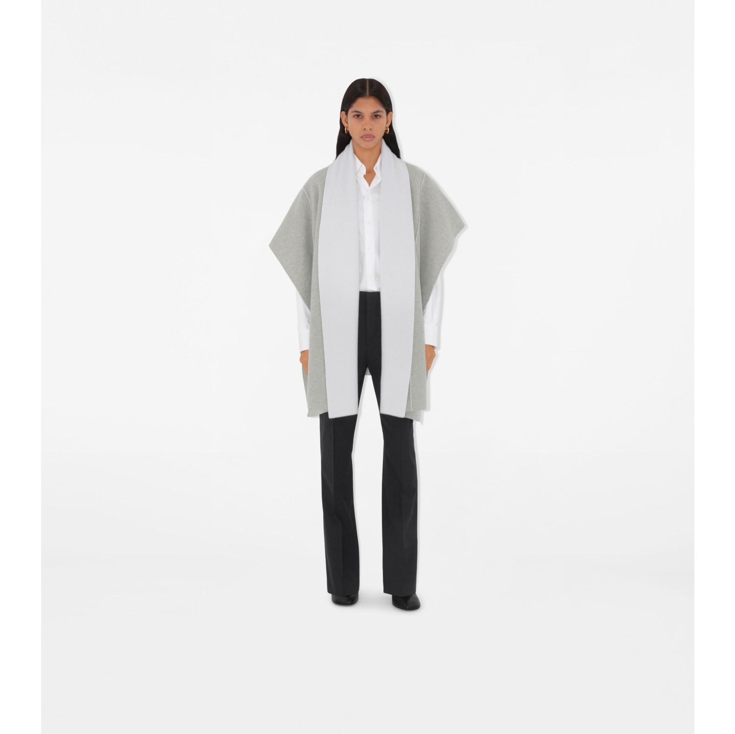 Mirrored Horse Wool Cashmere Blend Cape