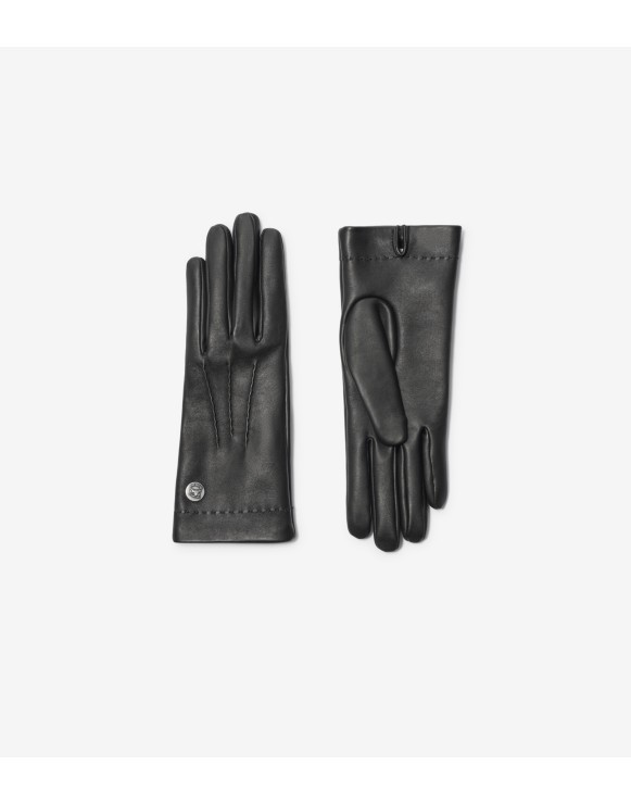 【関税＆送料込み】Burberry Gloves Leather Gloves in Deep earth brown - Women | Burberry® Official