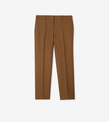 Wool Mohair Tailored Trousers in Hazelnut brown - Women | Burberry® Official