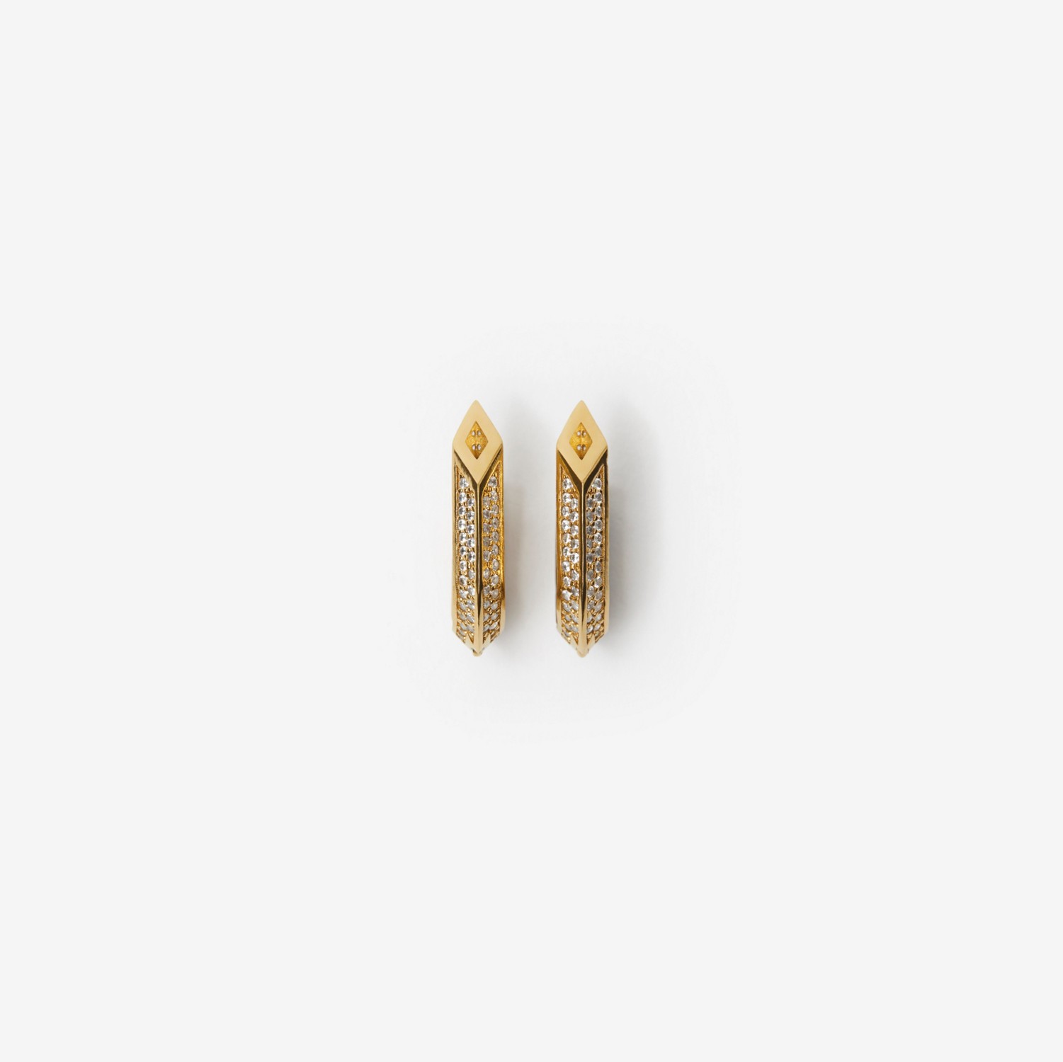 Gold-plated Pavé Hollow Spike Earrings in Gold/clear | Burberry® Official
