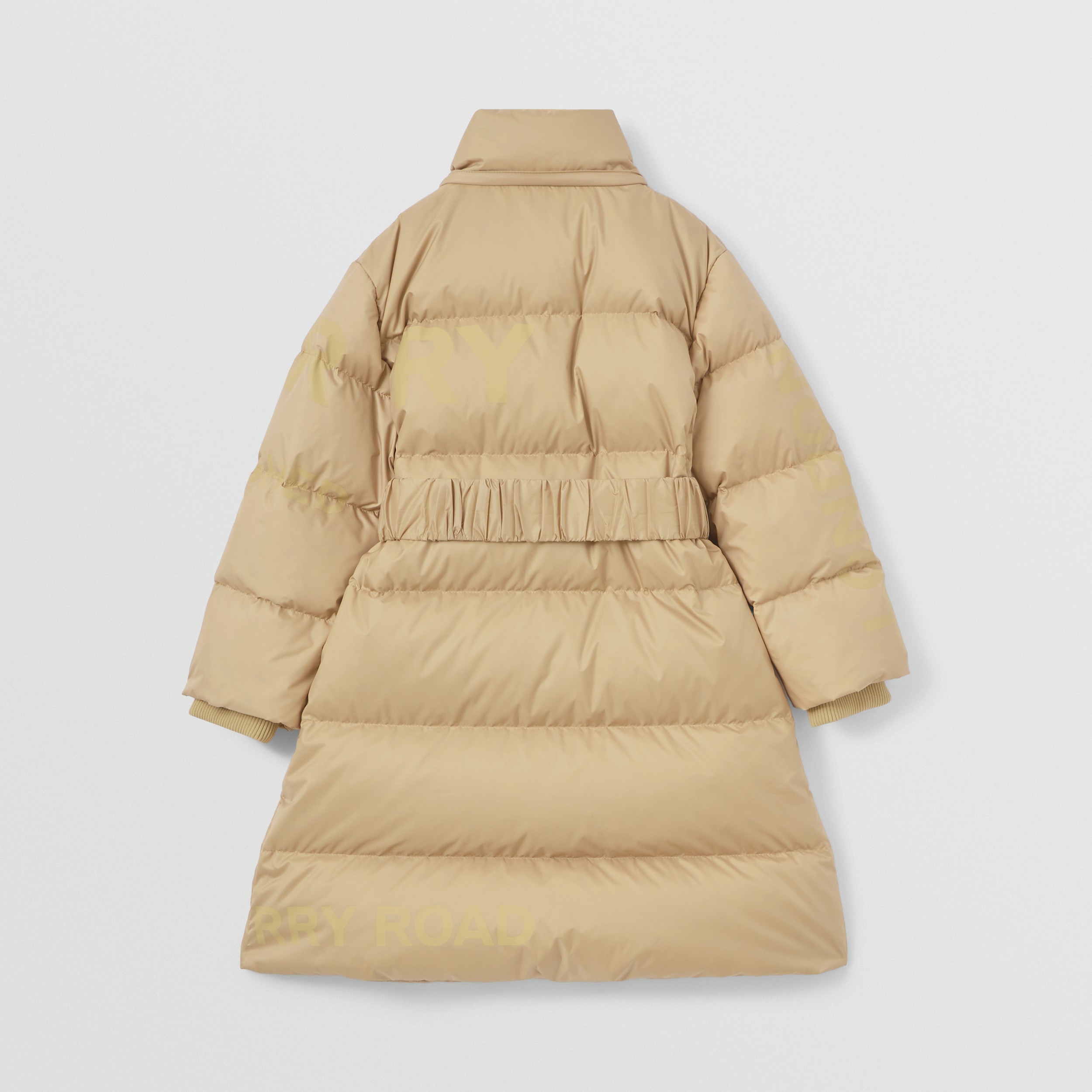 Detachable Hood Horseferry Print Puffer Coat in Soft Fawn | Burberry® Official - 4