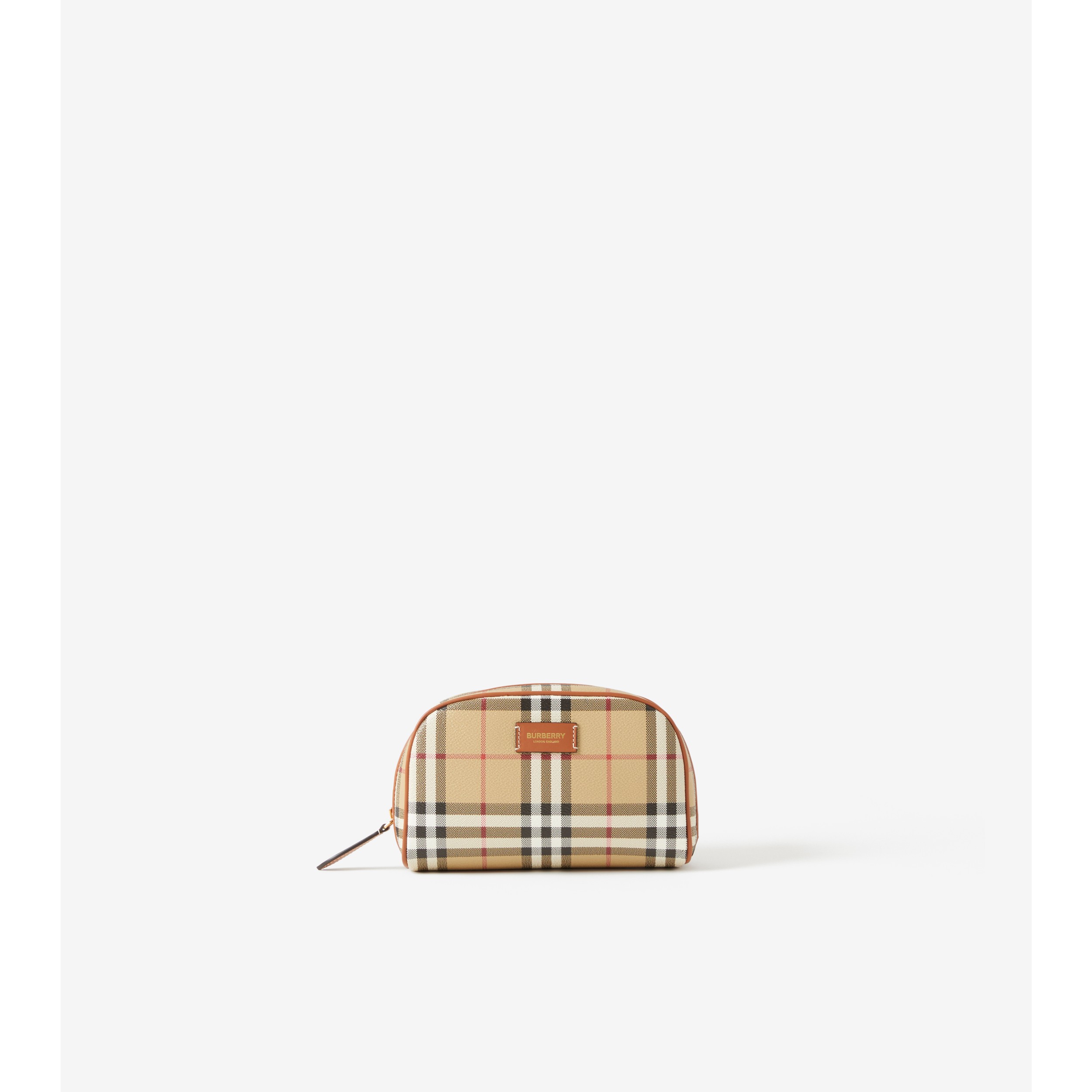 Burberry Small Check Zip Cosmetic Pouch Bag