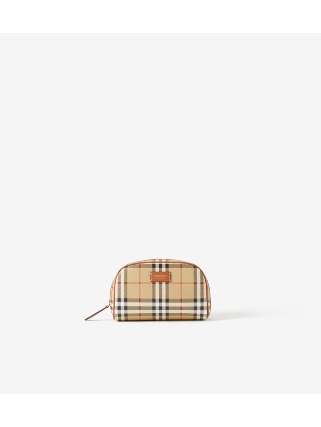 Burberry Monogram Raffia-effect Zip Pouch in Brown