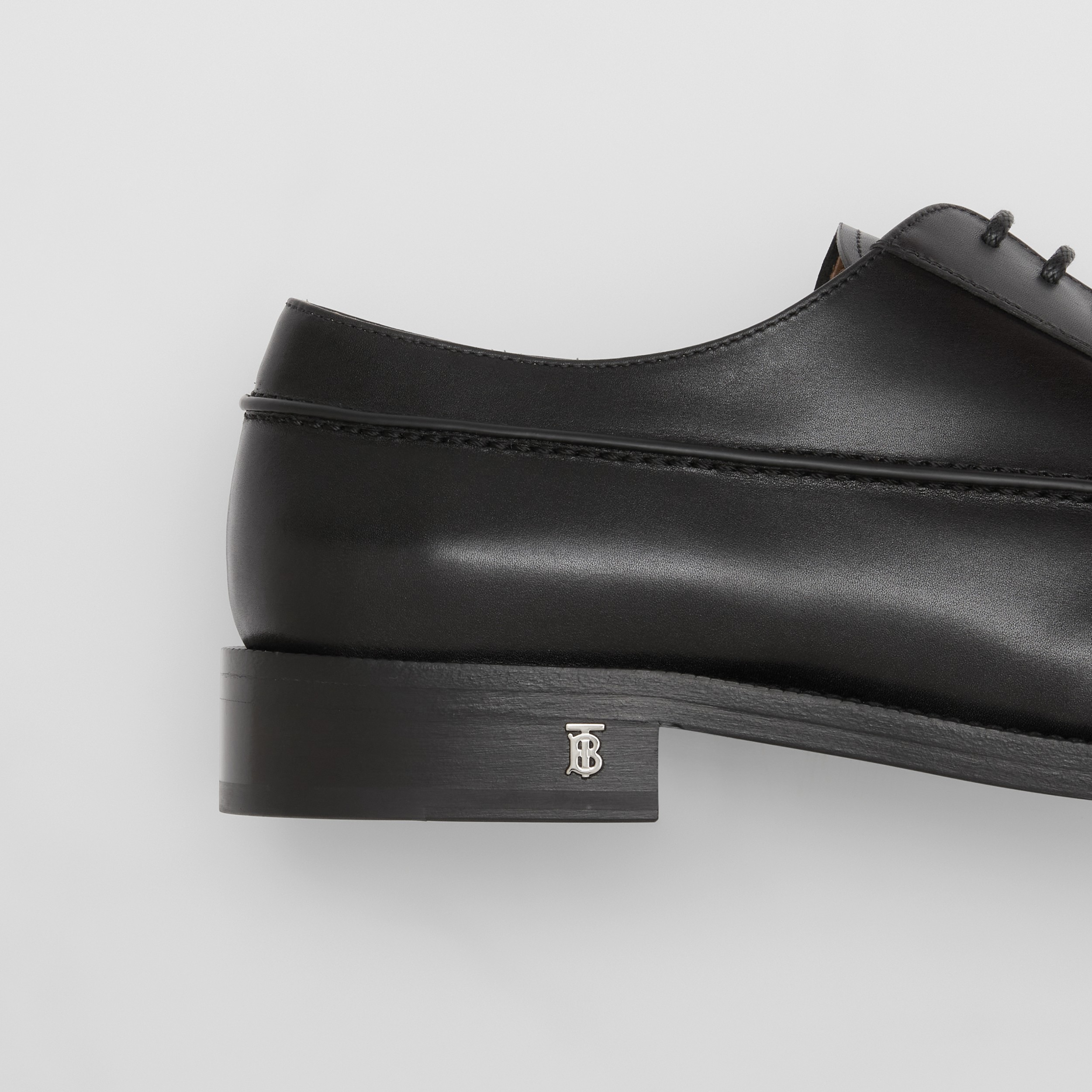 Monogram Motif Leather Derby Shoes in Black - Men | Burberry® Official - 2