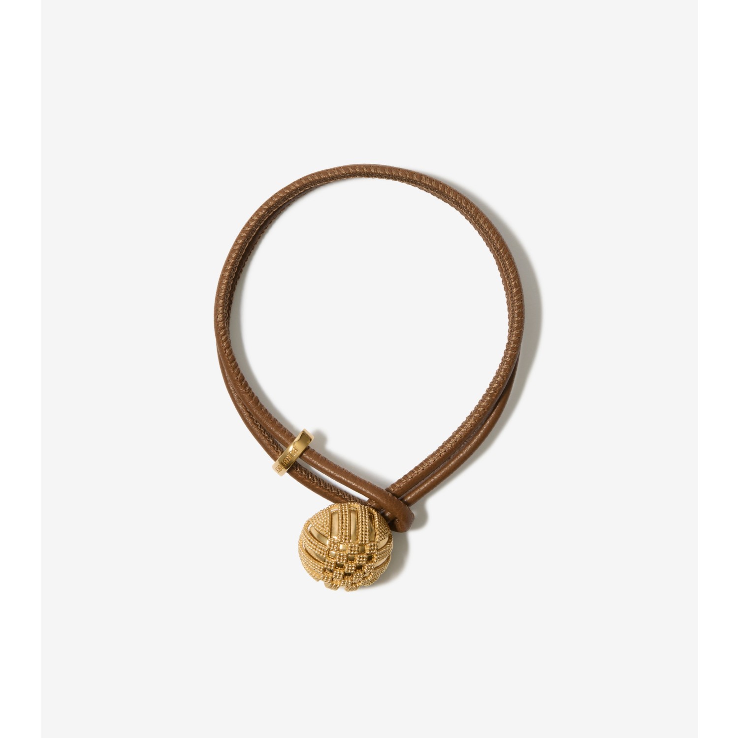 Leather Check Granulation Bracelet​
