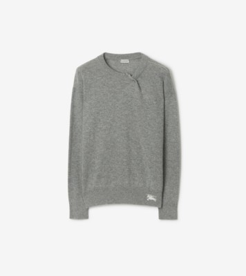 Cashmere Sweater in Light grey melange - Women