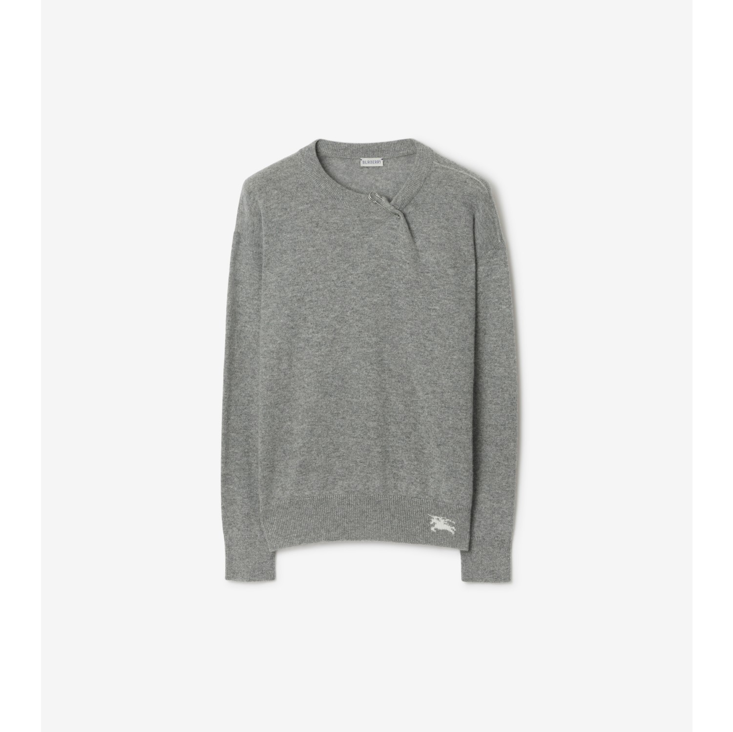 Cashmere Sweater in Light grey melange - Women | Burberry® Official