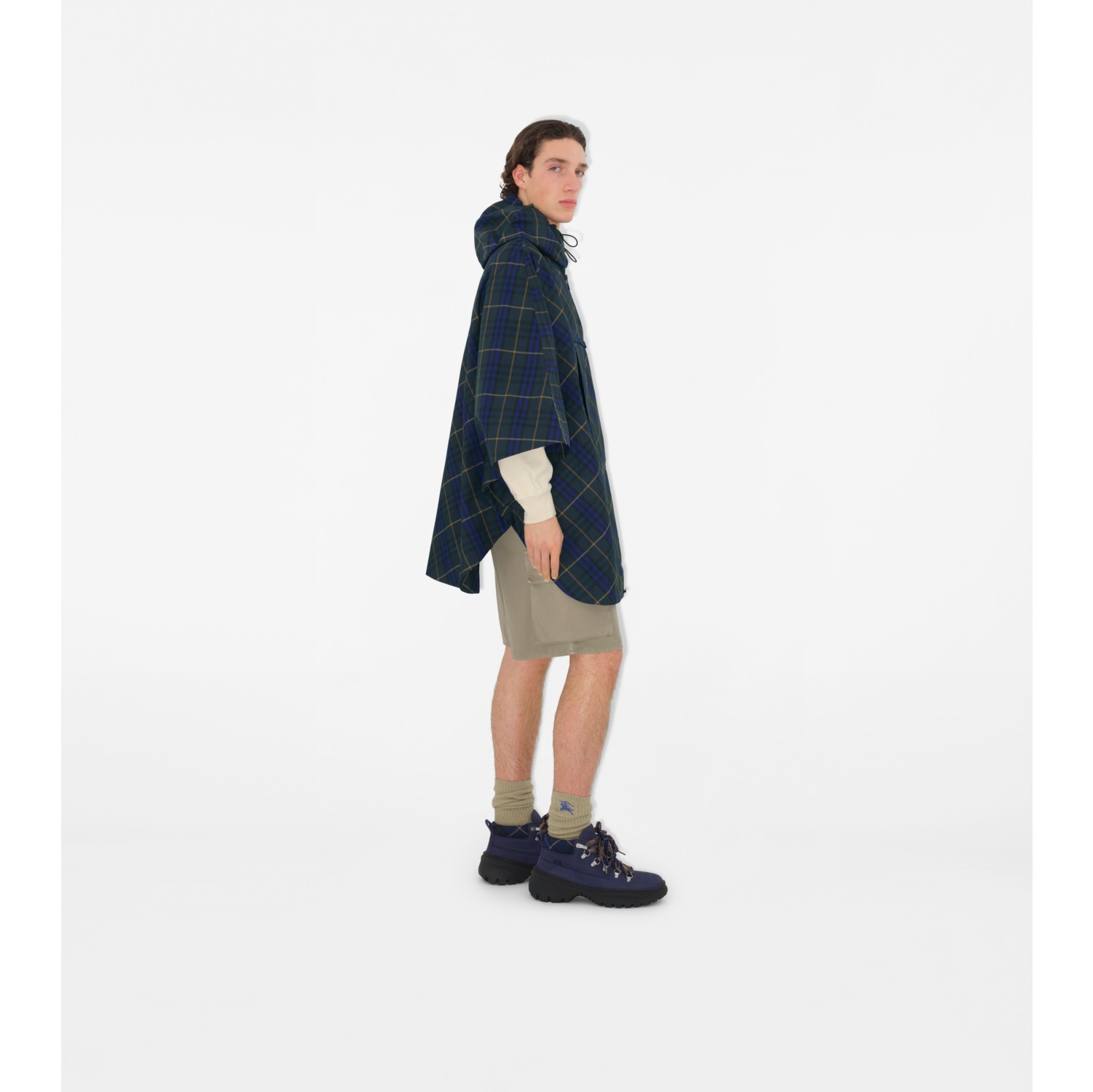 Packbares Twill-Cape in Check