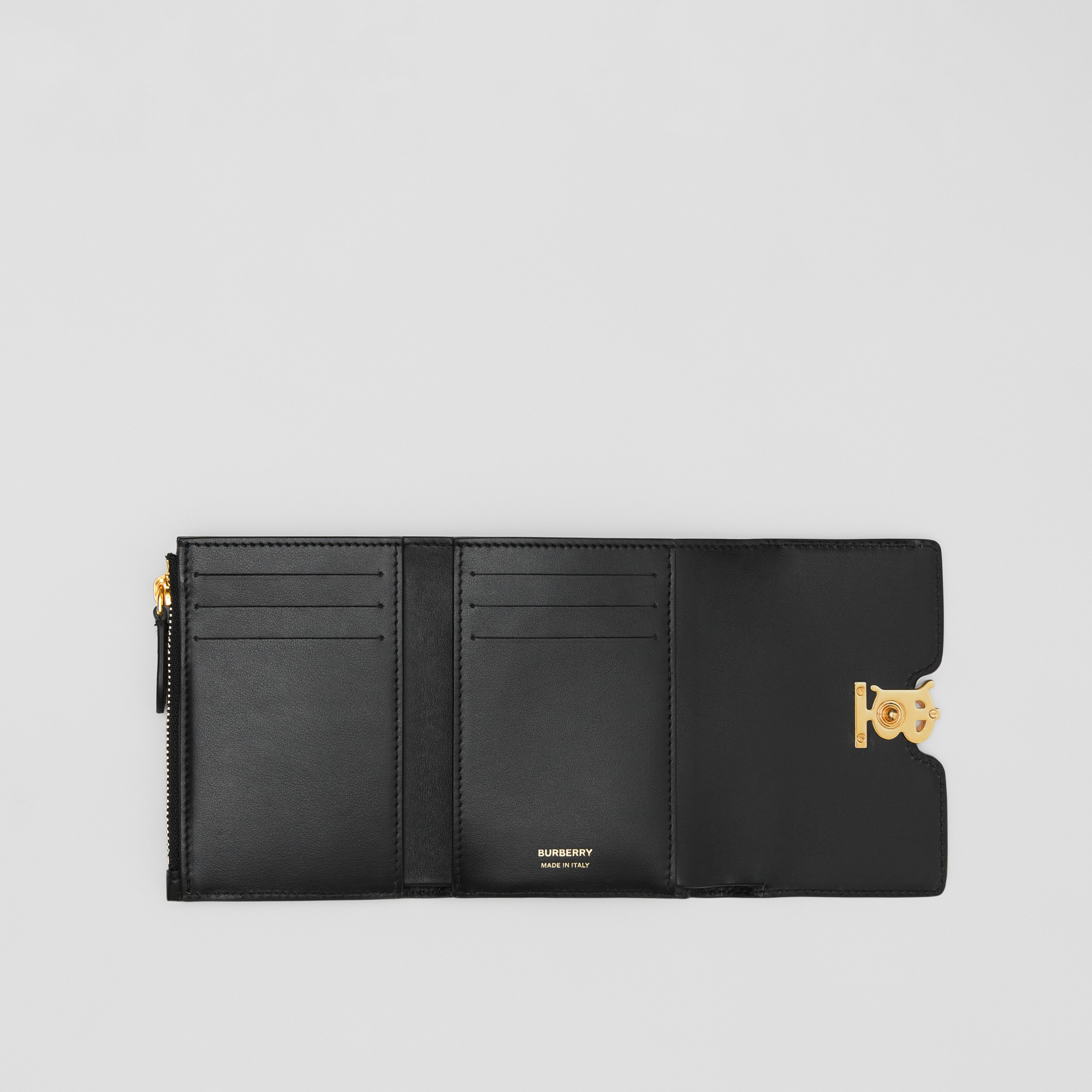Leather TB Folding Wallet in Black - Women | Burberry® Official - 3