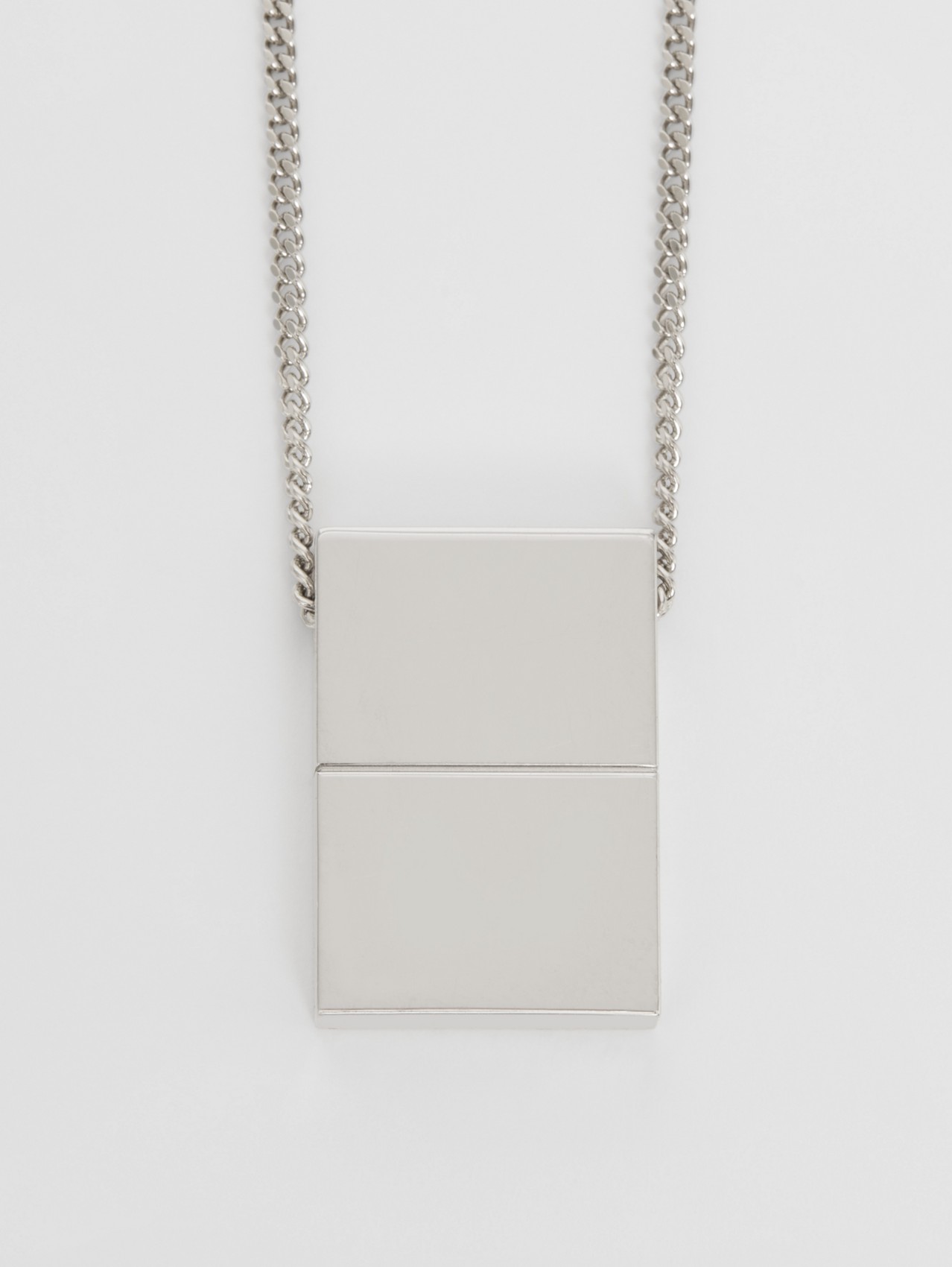 Palladium-Plated Clasp Detail Necklace