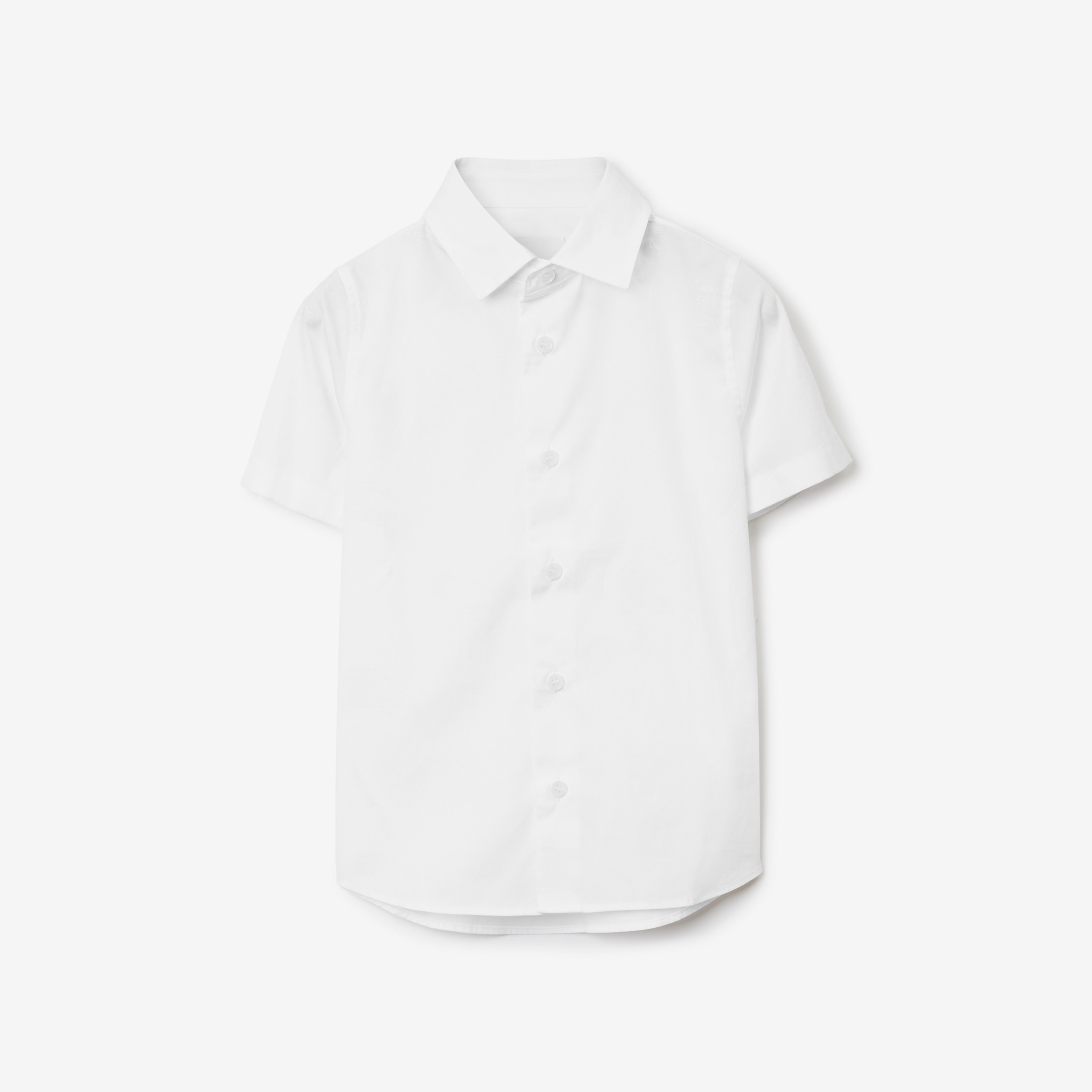 EKD Print Stretch Cotton Shirt in White | Burberry® Official - 1