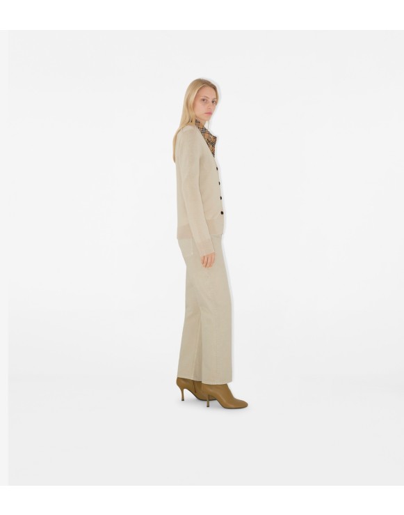 Check Label Wool Cardigan