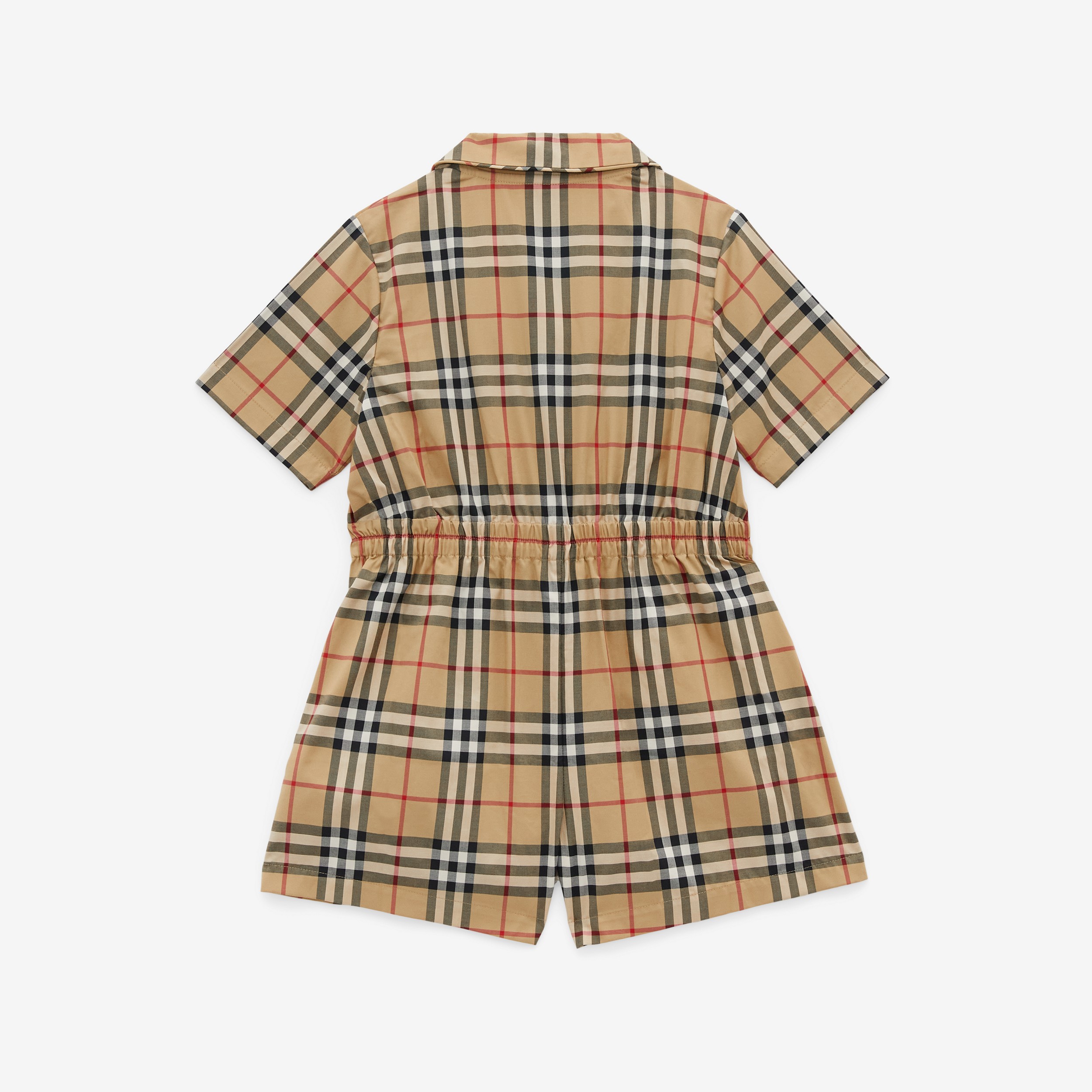 Vintage Check Stretch Cotton Twill Playsuit in Archive Beige | Burberry® Official - 2