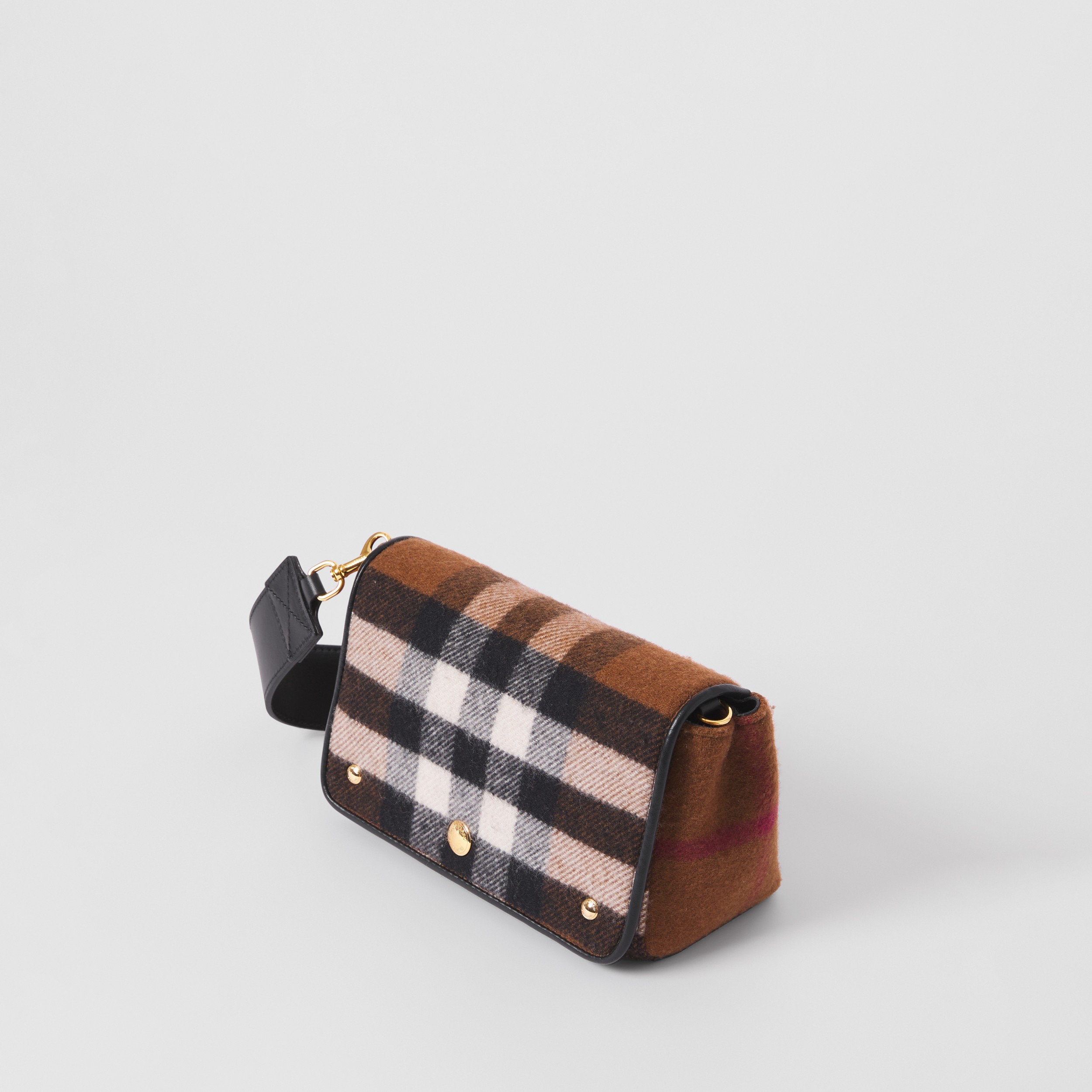 Small Check Cashmere Crossbody Bag in Birch Brown - Women | Burberry® Official - 4