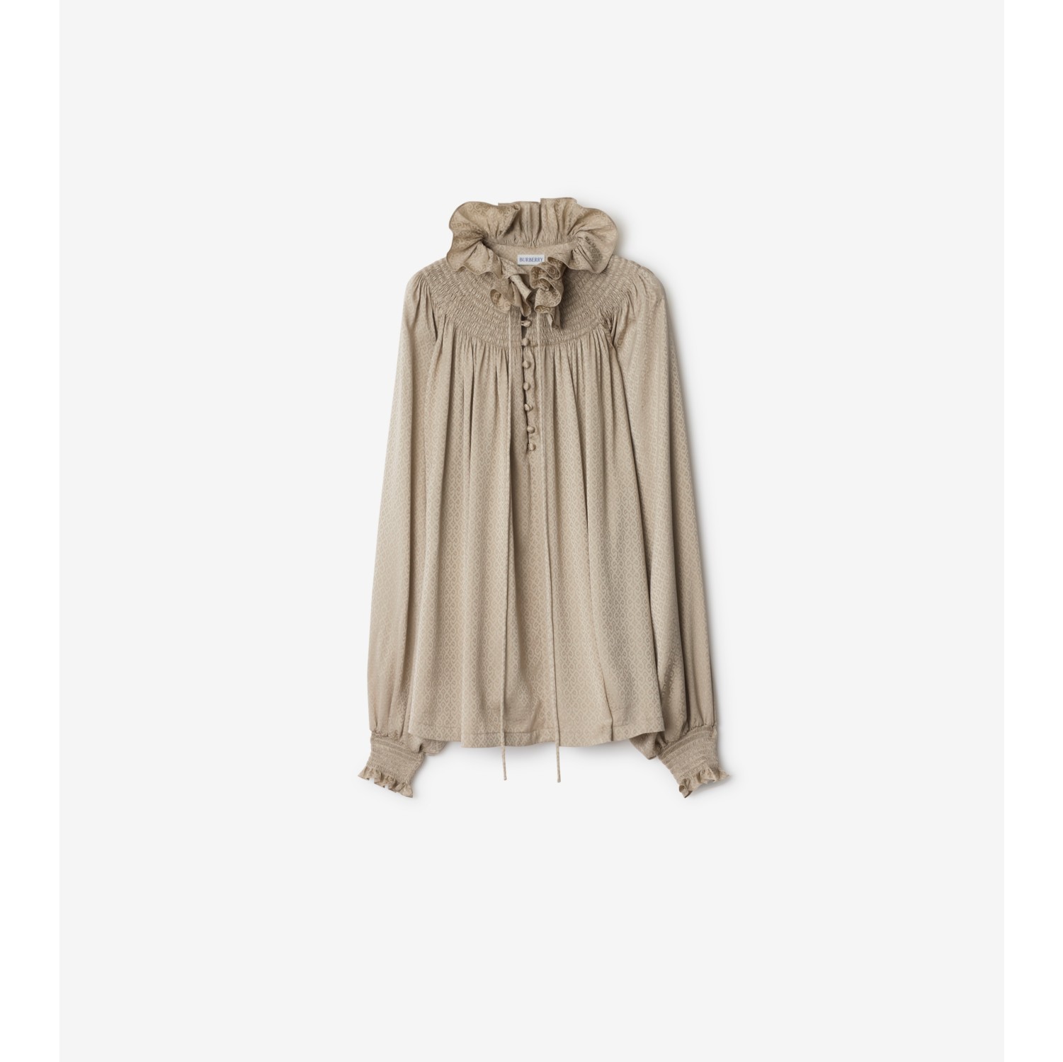 Blusa en seda con motivo geométrico