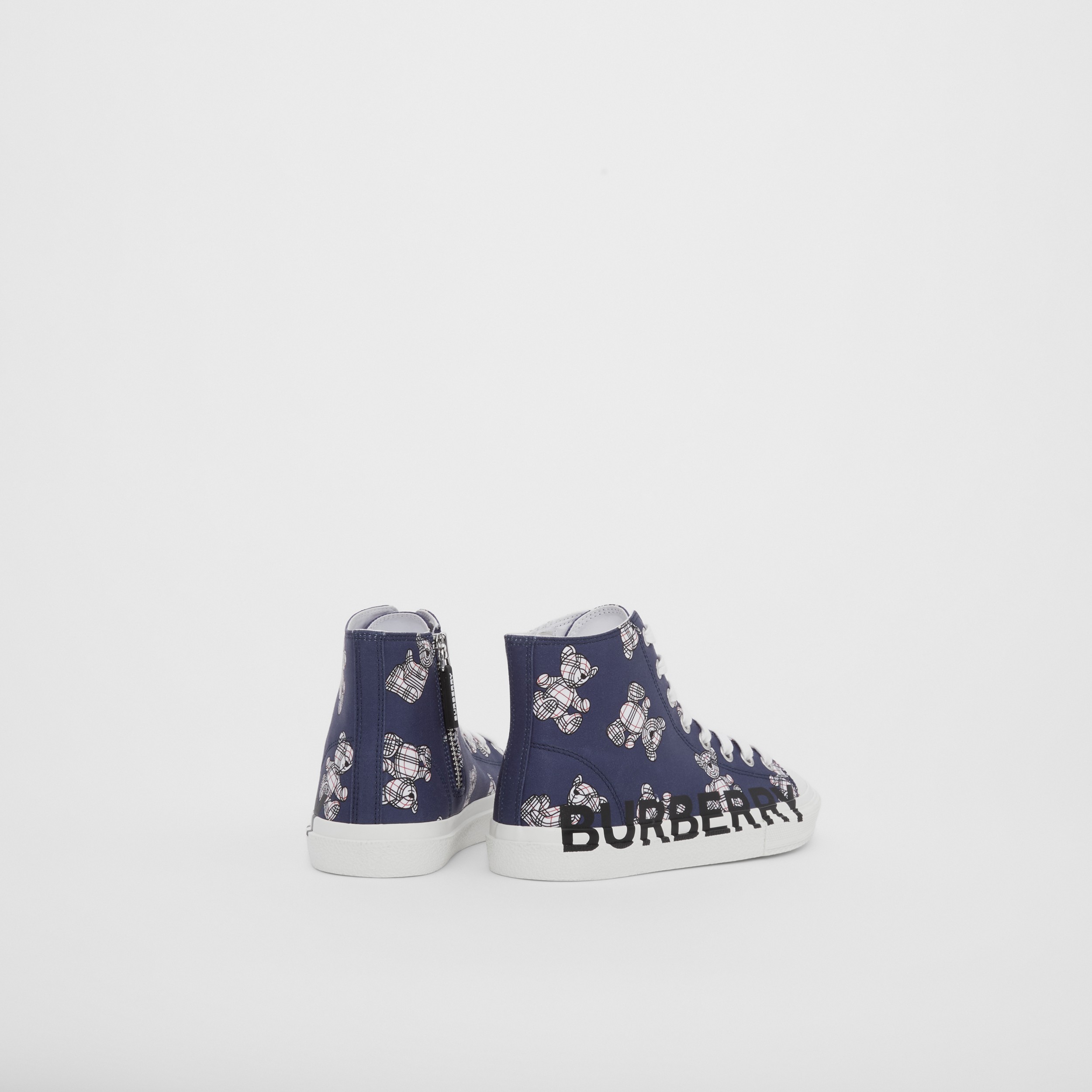 Thomas Bear Print Cotton High-top Sneakers in Midnight | Burberry® Official - 3