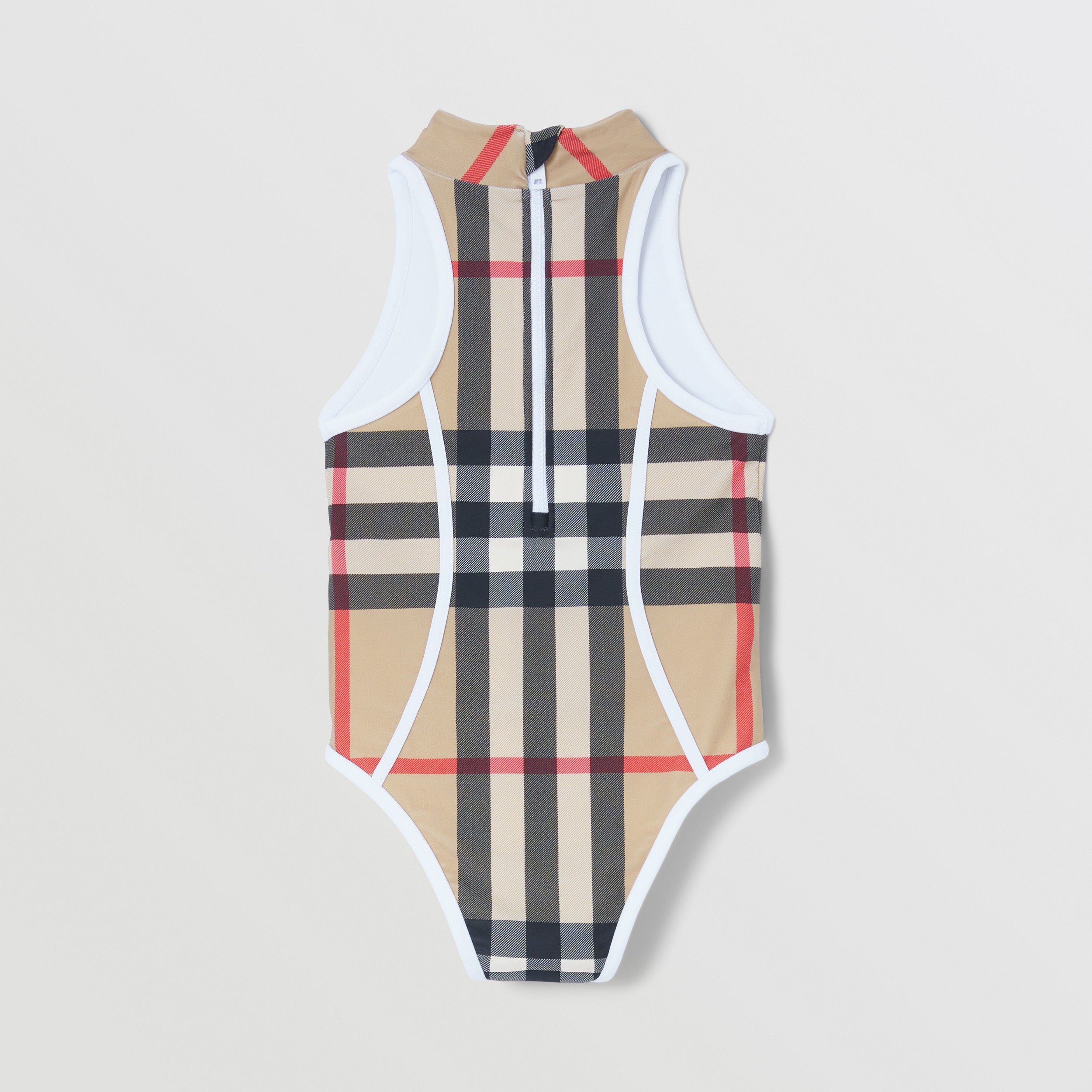 格纹尼龙泳衣 (典藏米色) | Burberry® 博柏利官网 - 3