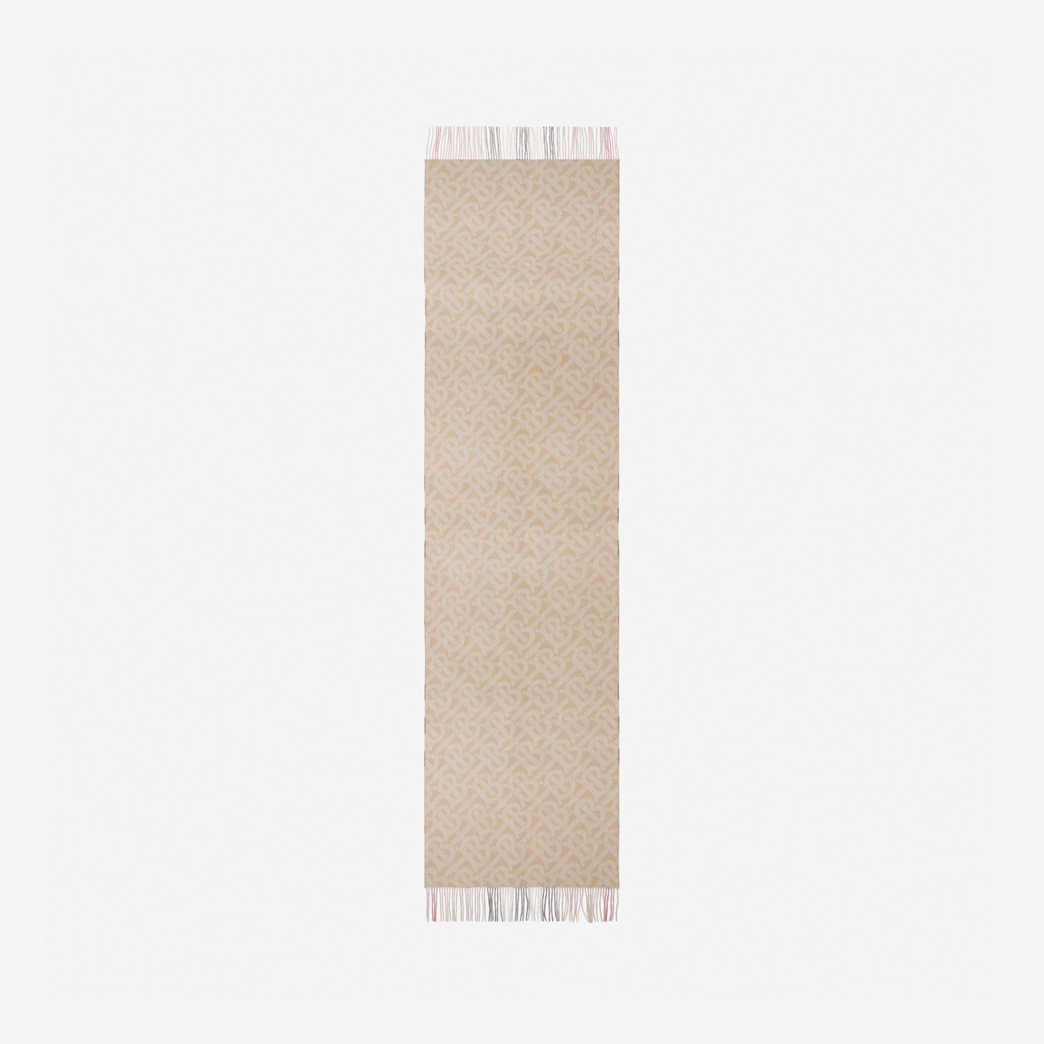 双面两用格纹大号羊绒围巾 (典藏米色) | Burberry® 博柏利官网