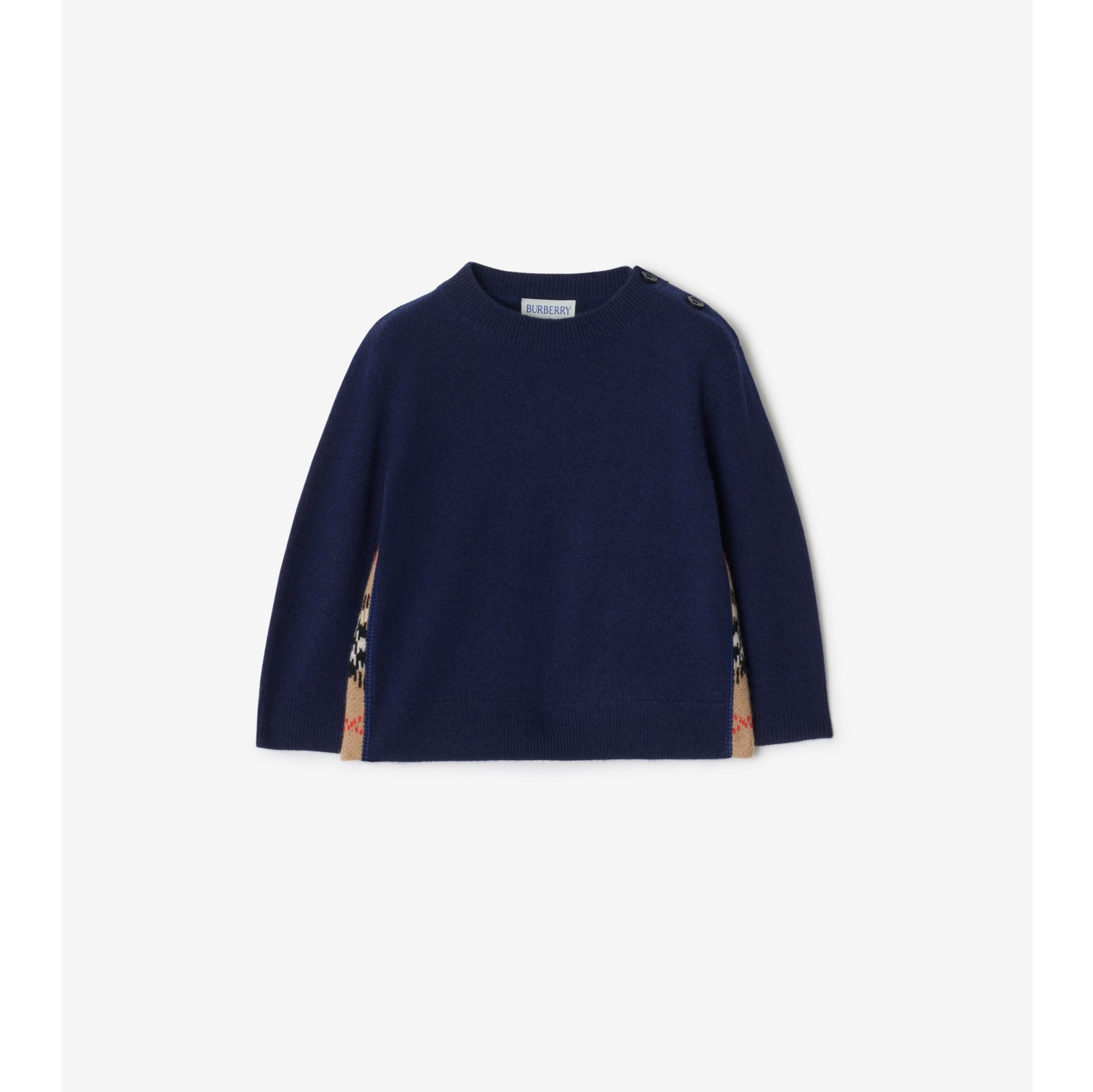 Check Patch Wool Cashmere Sweater