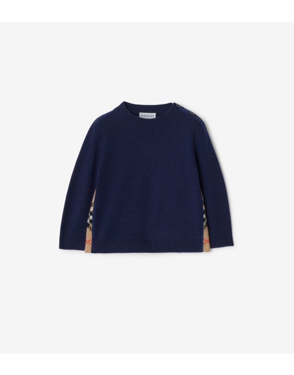 Check Patch Wool Cashmere Sweater