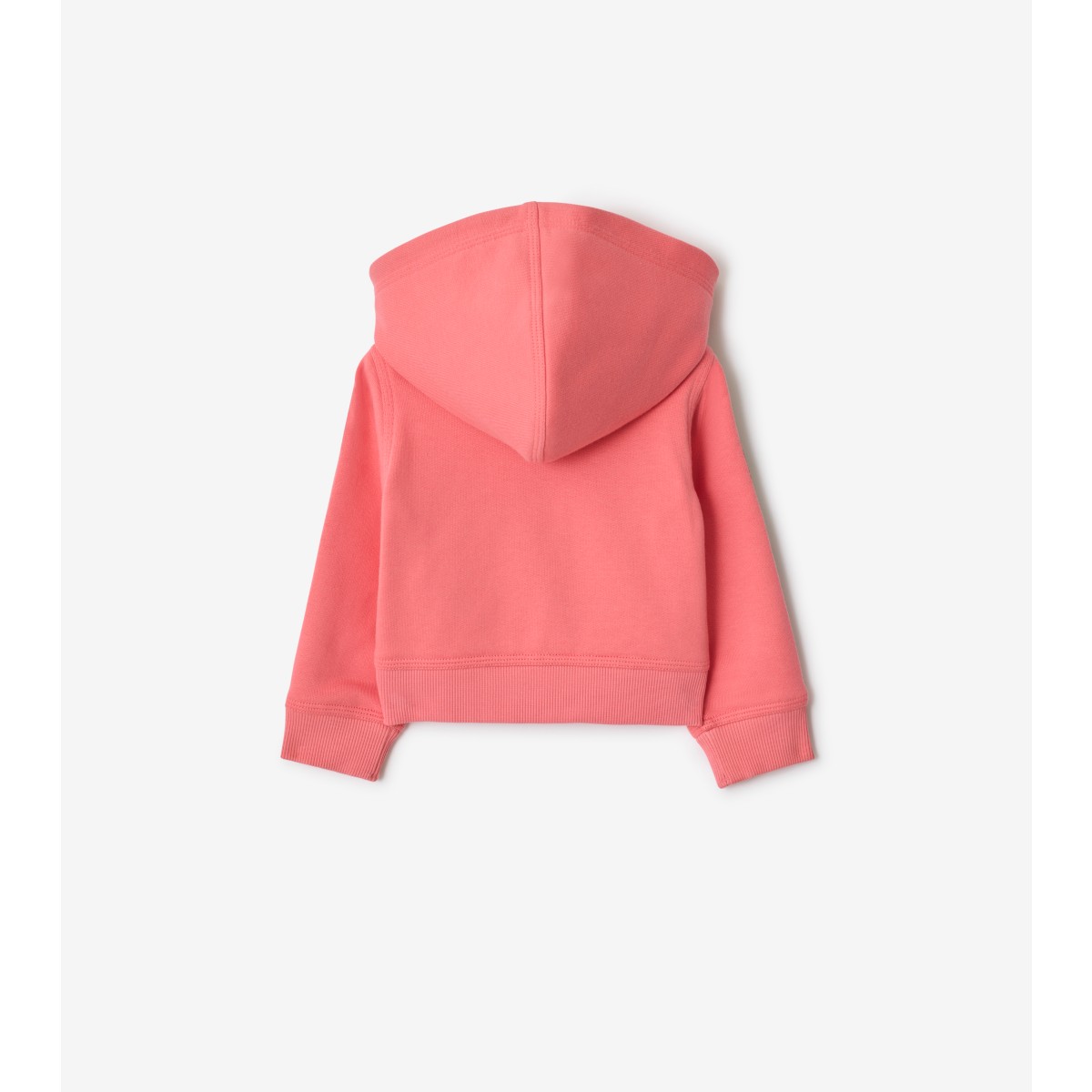  Check Trim Cotton Zip Hoodie