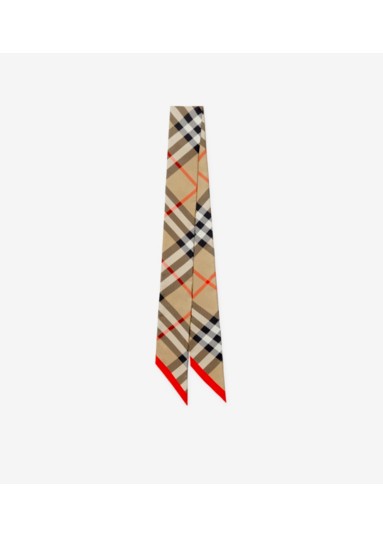 Skinny Check Silk Scarf